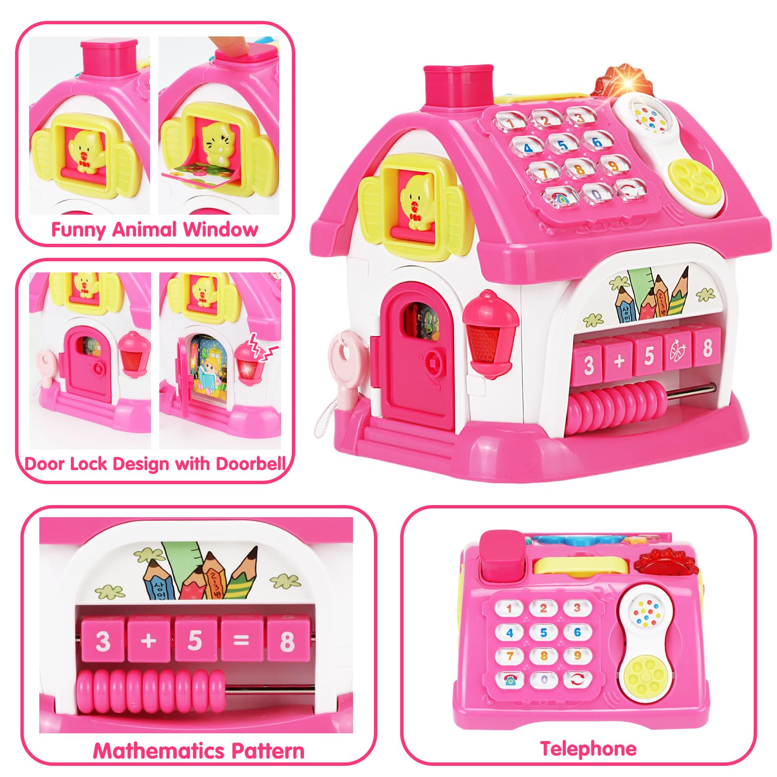 Foto 3 | Casa Musical Montessori de Toy Dreampark 8 en 1 para Niñas de 1 a 2 Años - Venta Internacional