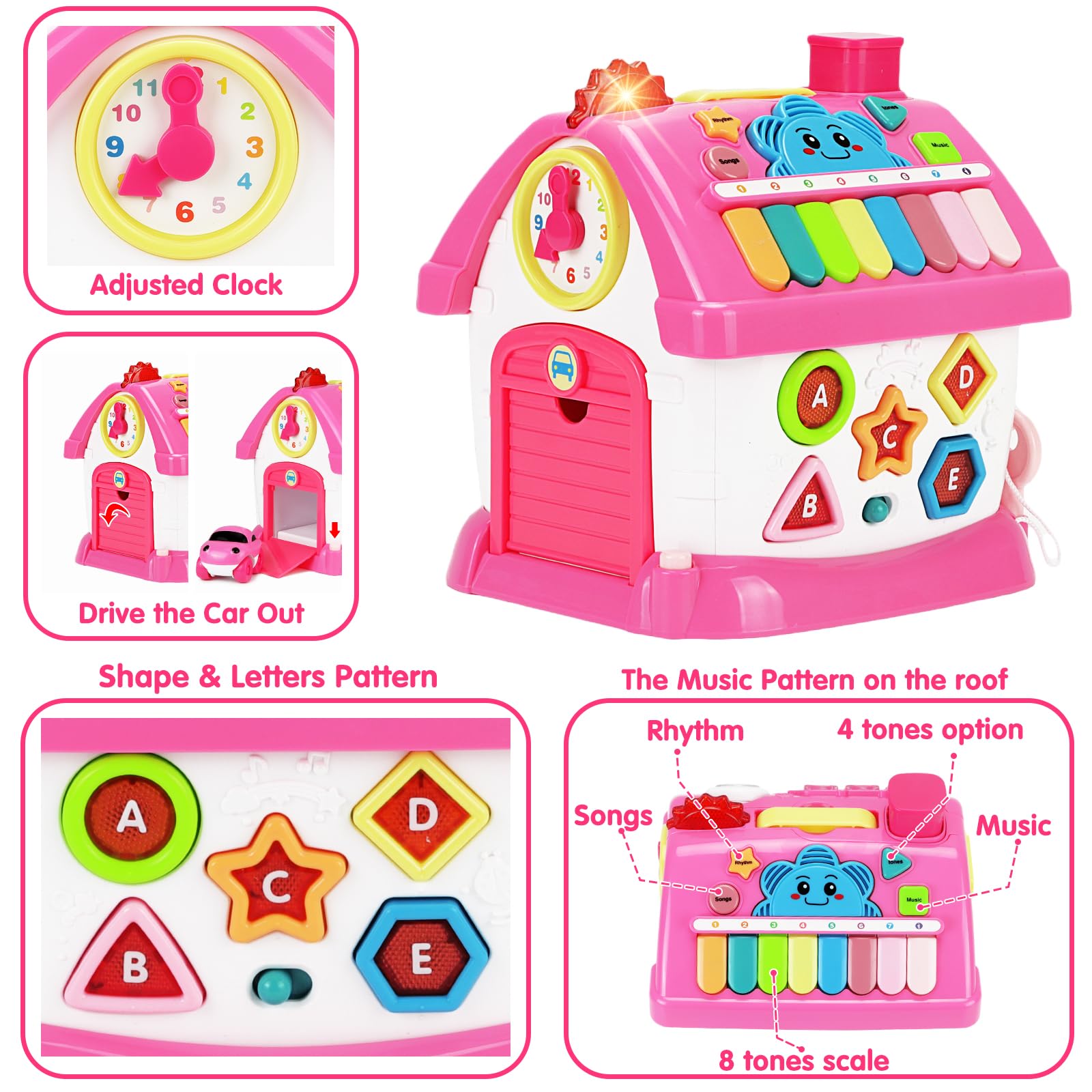 Foto 5 pulgar | Casa Musical Montessori de Toy Dreampark 8 en 1 para Niñas de 1 a 2 Años - Venta Internacional