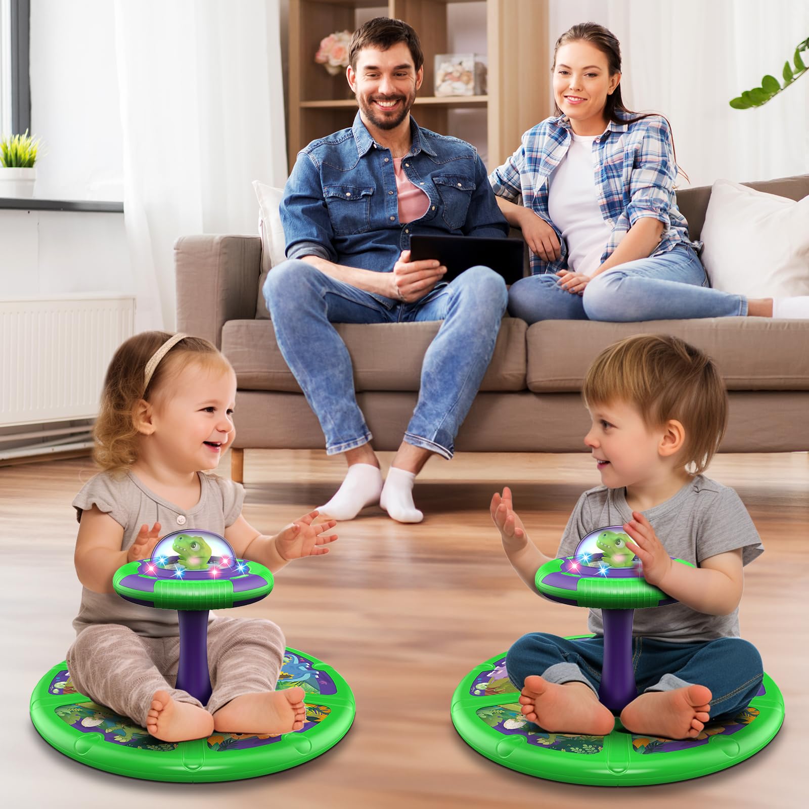 Foto 5 | Dinosaurio Flooyes De Juguete Sit And Spin Para Niños de 1 a 3 Años - Venta Internacional