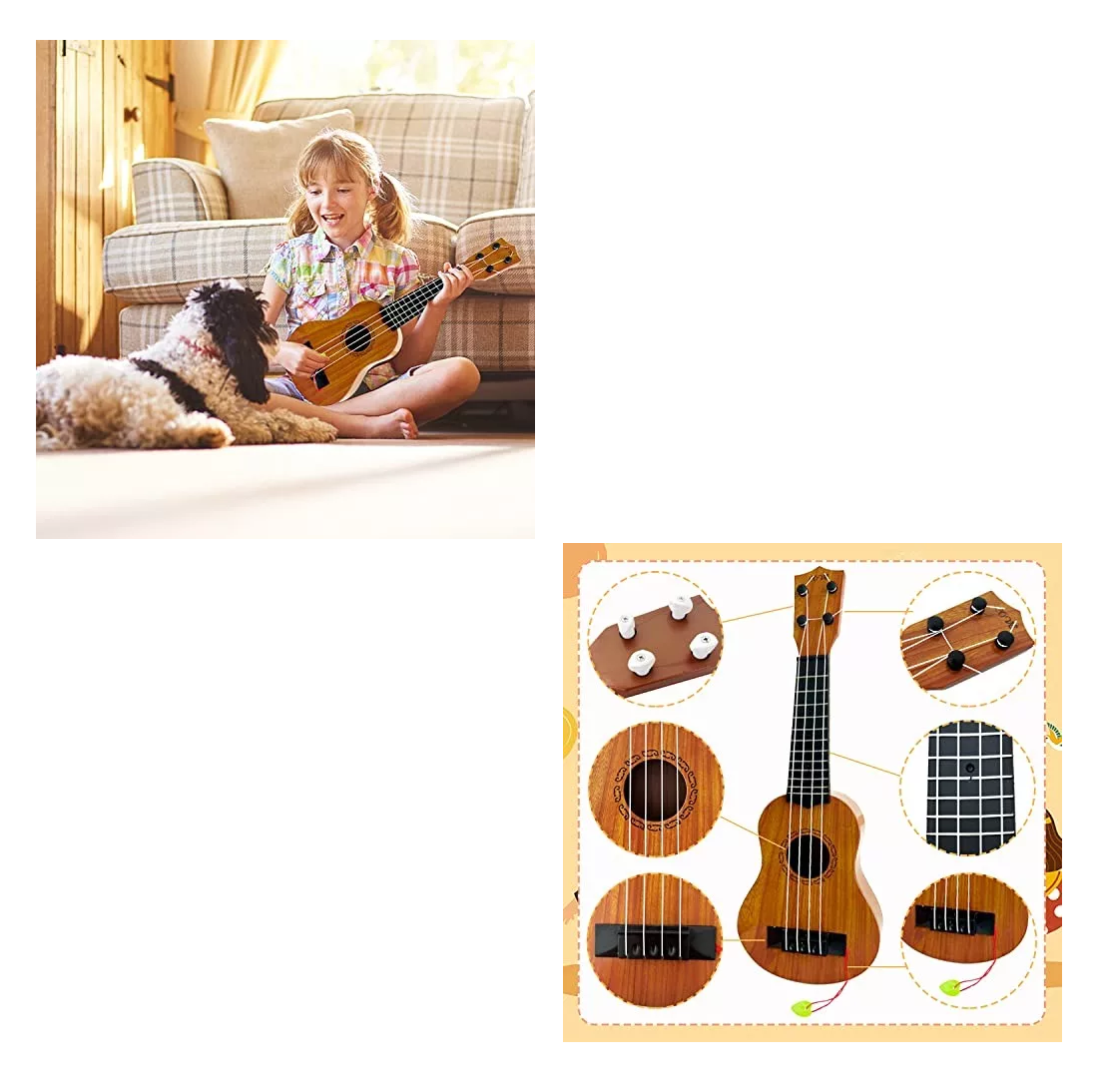 Foto 2 | Guitarra Instrumento Musical De Juguete Pequeño, Naranja