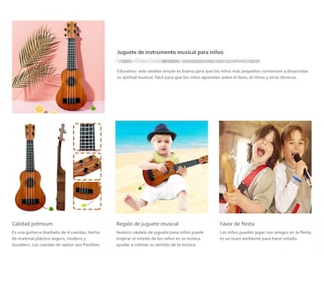 Foto 3 | Guitarra Instrumento Musical De Juguete Pequeño, Naranja