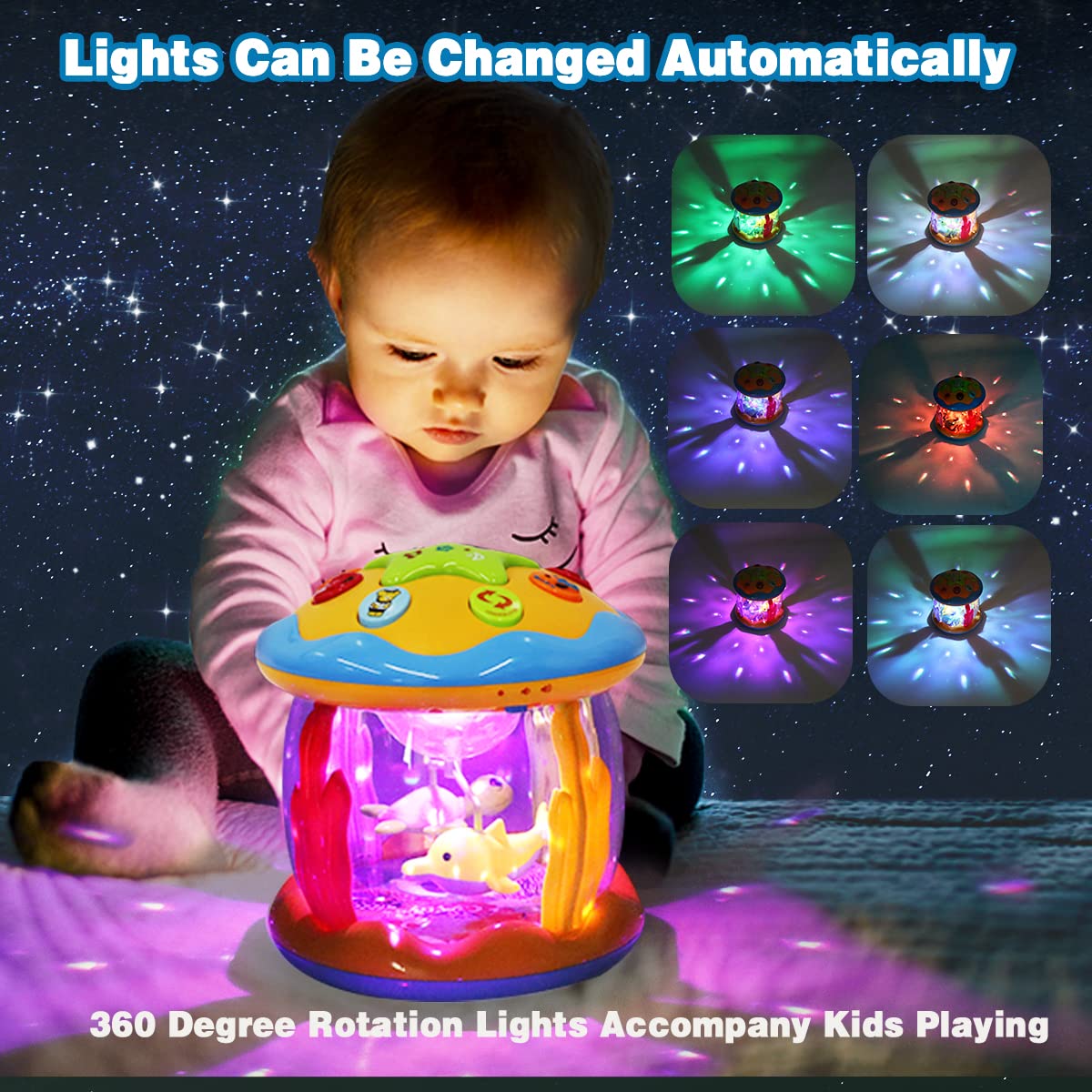 Foto 6 pulgar | Juguete Para Bebés Aboosam Musical Learning De 6 A 18 Meses Con Luz Giratoria - Venta Internacional.