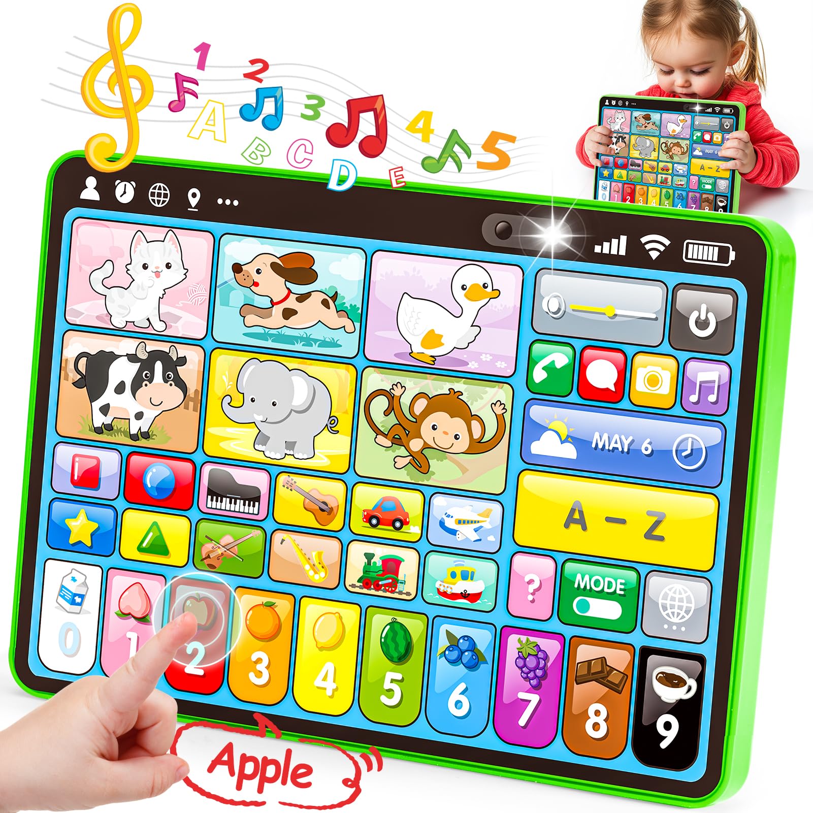 Tableta De Aprendizaje Hahaland Para Niños Pequeños De 1 A 3 Años Con Música Y Luces - Venta Internacional.