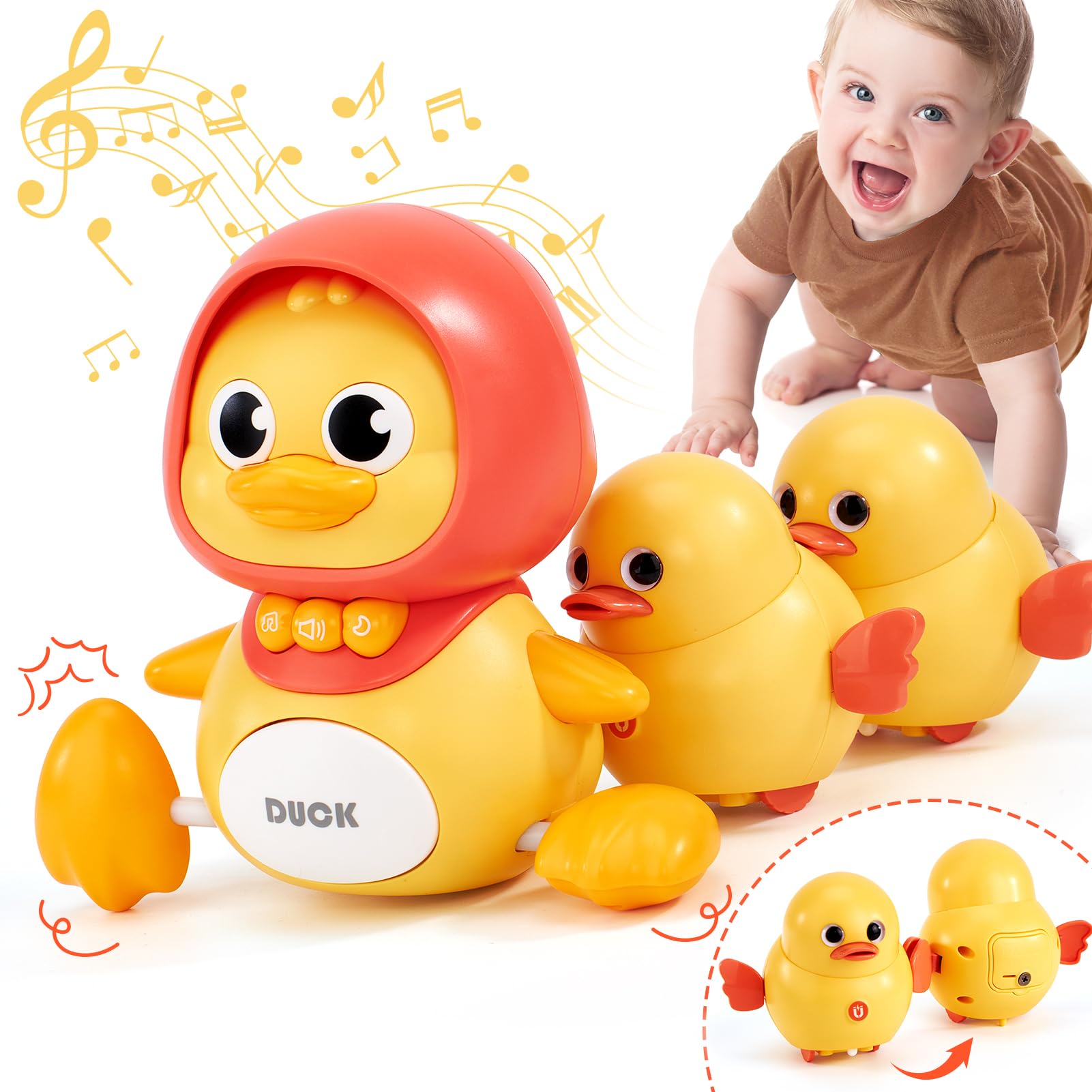 Foto 2 pulgar | Crawling Baby Toys Hahaland Musical Mother Duck Con Patitos - Venta Internacional.