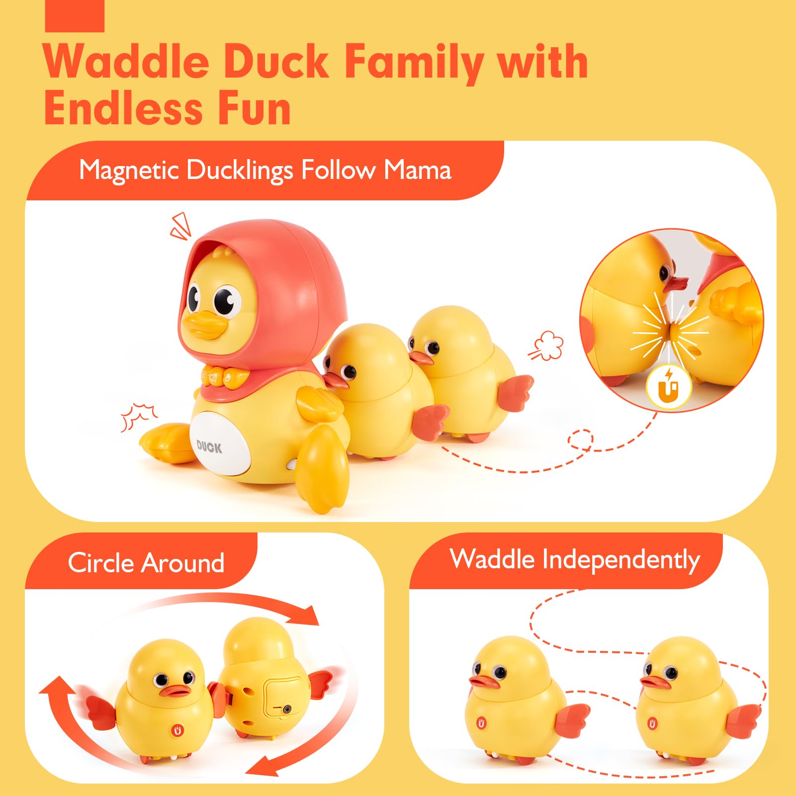 Foto 4 pulgar | Crawling Baby Toys Hahaland Musical Mother Duck Con Patitos - Venta Internacional.