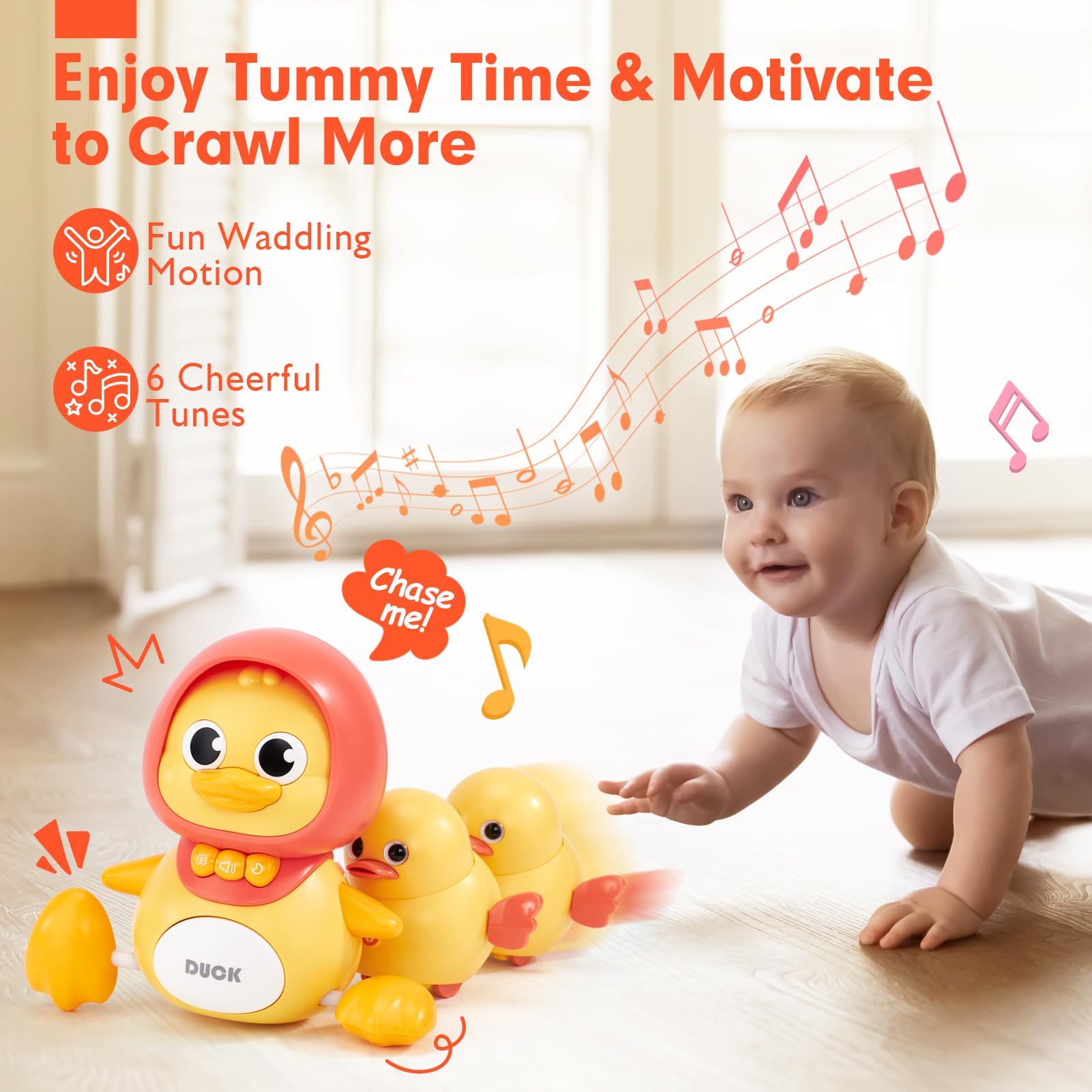 Foto 5 pulgar | Crawling Baby Toys Hahaland Musical Mother Duck Con Patitos - Venta Internacional.