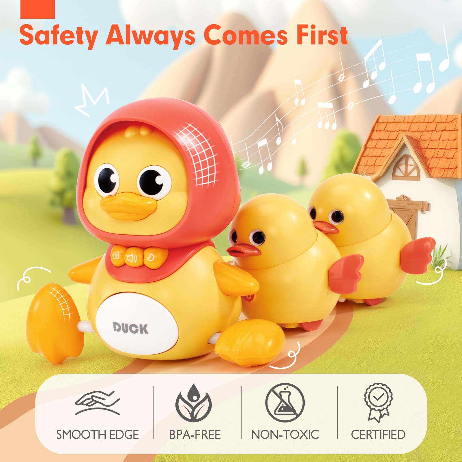 Foto 7 pulgar | Crawling Baby Toys Hahaland Musical Mother Duck Con Patitos - Venta Internacional.