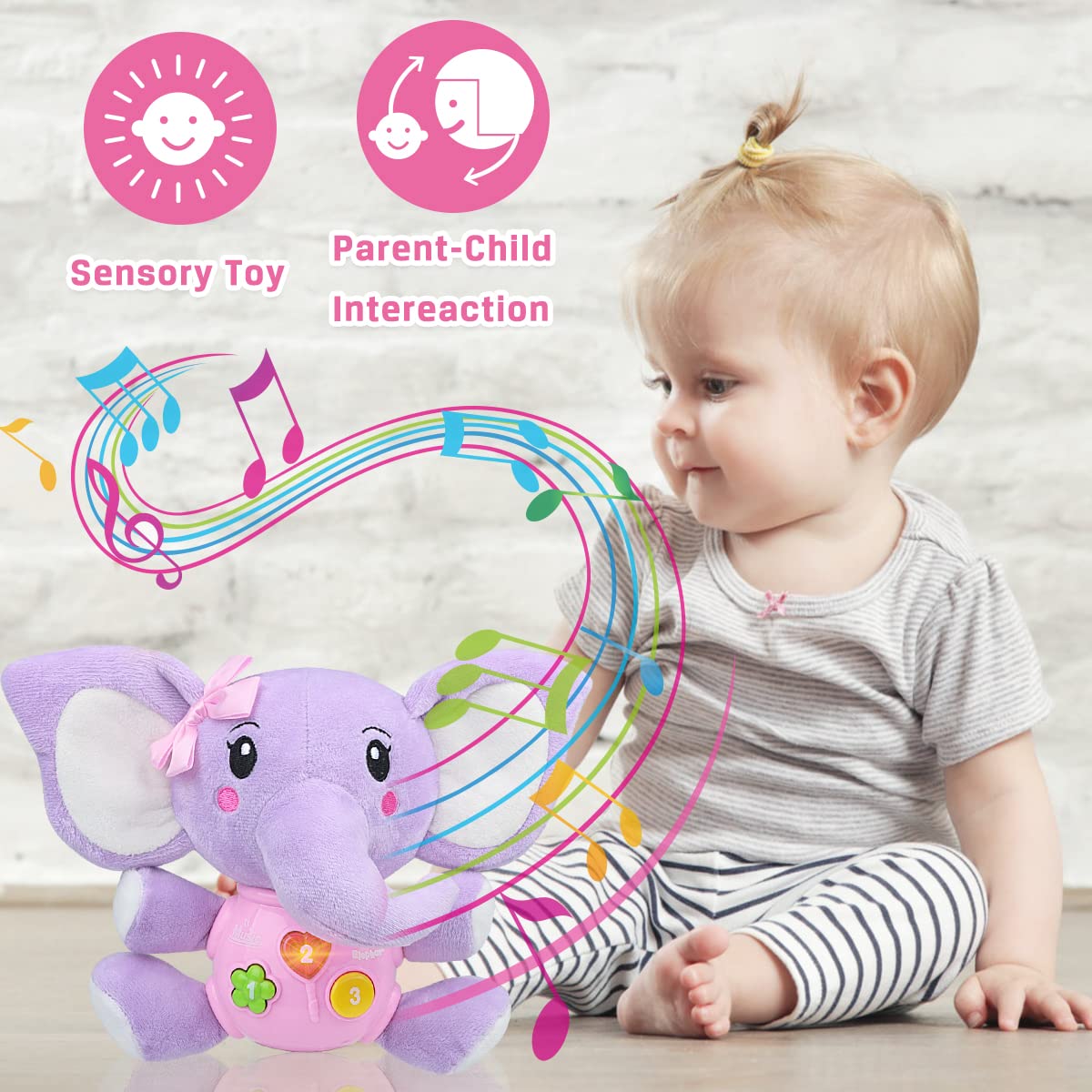 Foto 3 pulgar | Peluche con Música Elefante Aitbay - Venta Internacional