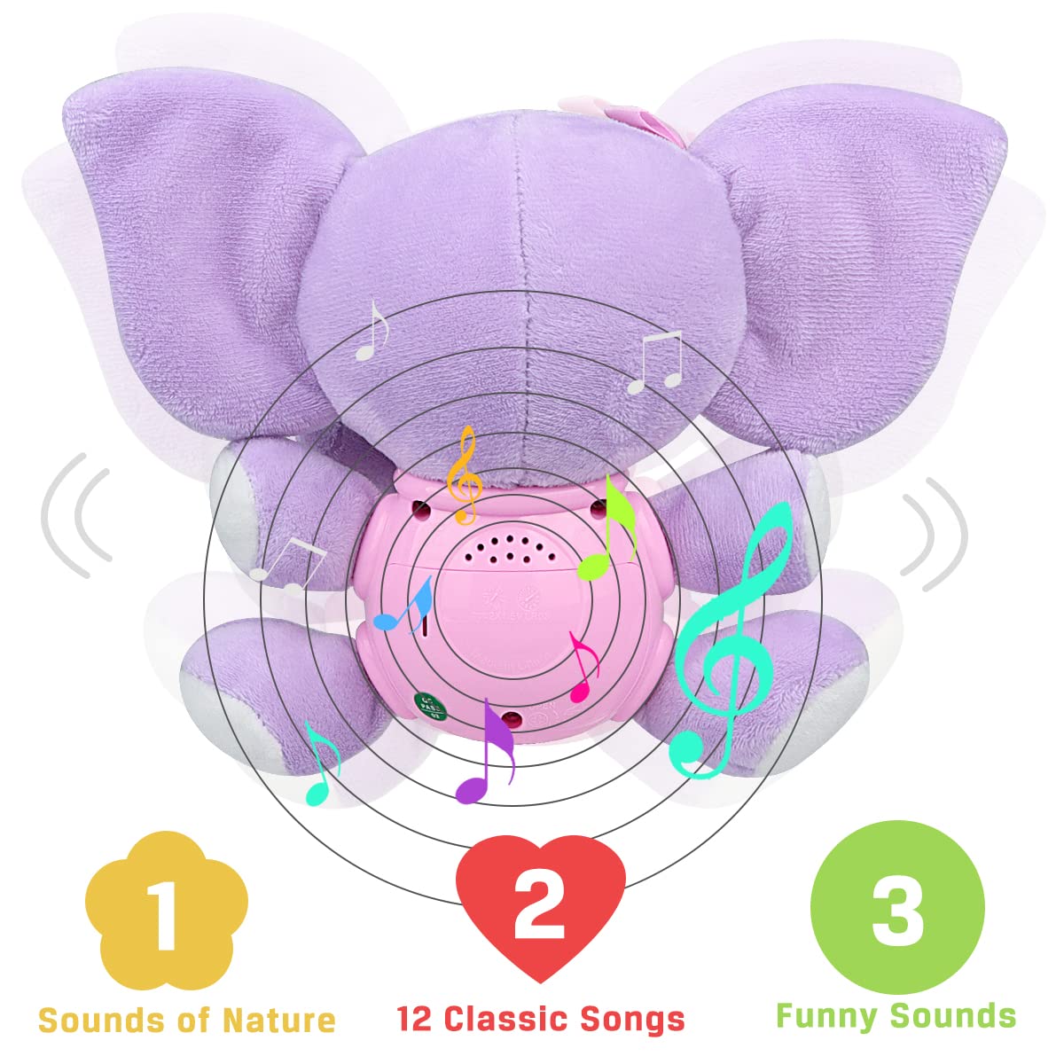 Foto 6 pulgar | Peluche con Música Elefante Aitbay - Venta Internacional
