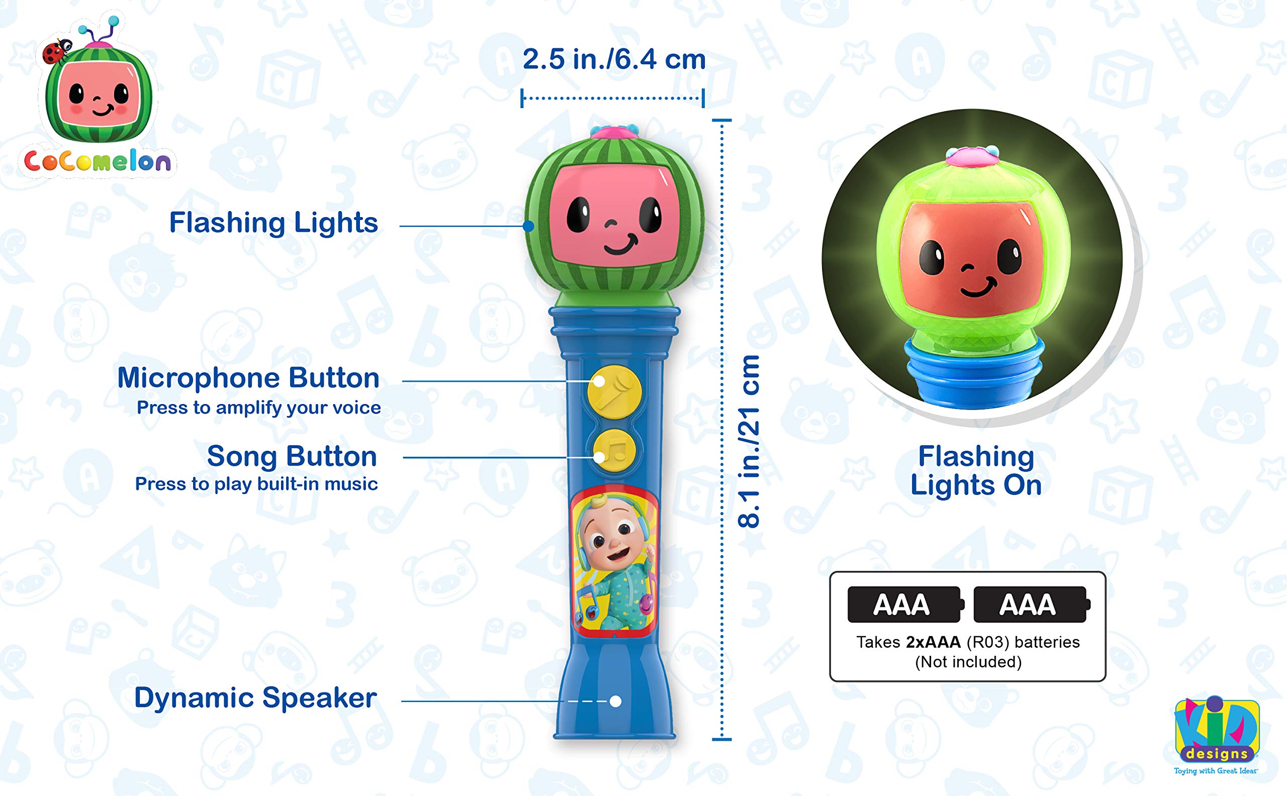 Foto 5 pulgar | Micrófono Musical Para Niños Pequeños Ekids Co-070 Cocomelon Toy - Venta Internacional.