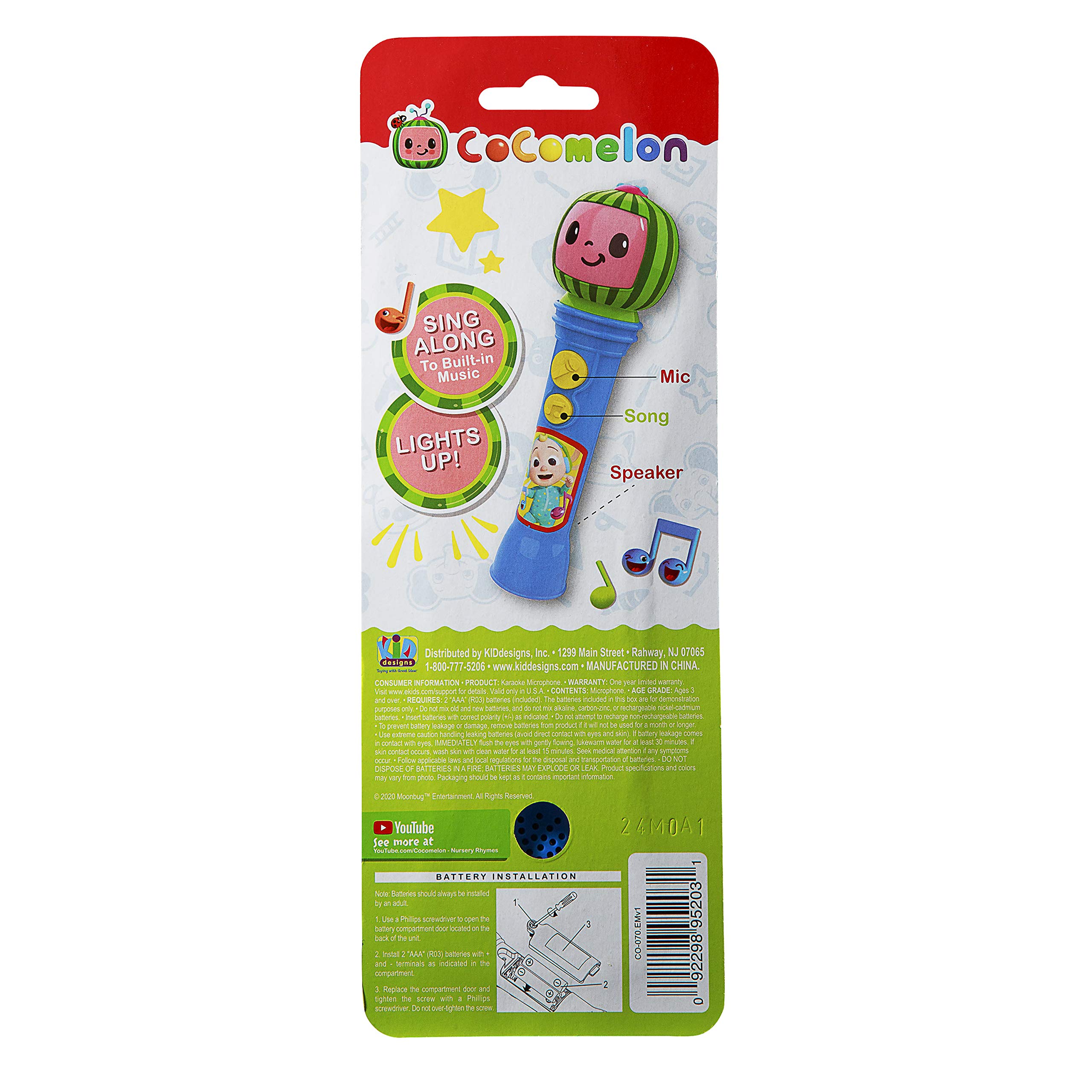 Foto 8 pulgar | Micrófono Musical Para Niños Pequeños Ekids Co-070 Cocomelon Toy - Venta Internacional.