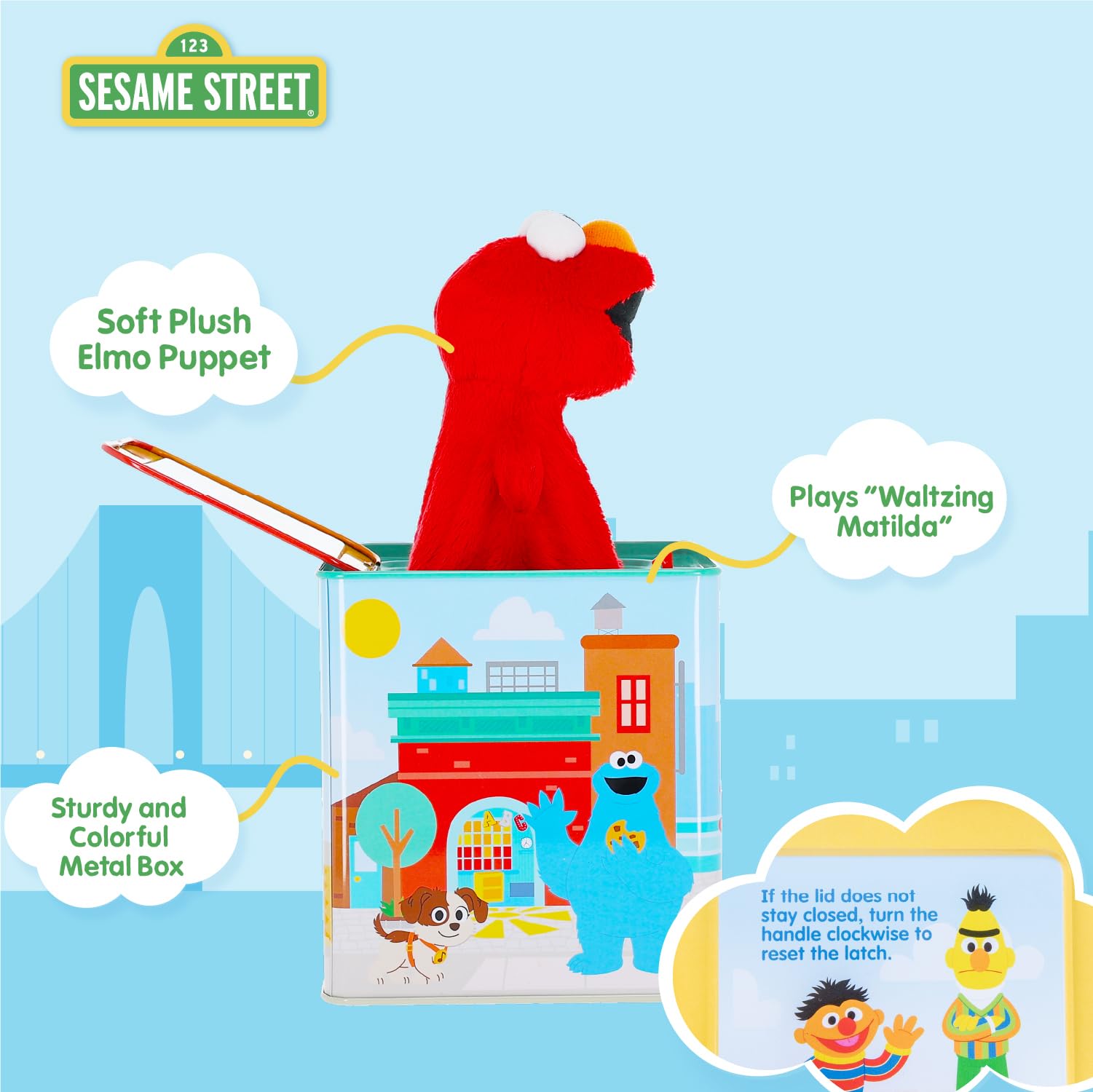 Foto 3 | Los Niños De Jack In The Box Preferían Elmo Sesame Street - Venta Internacional.