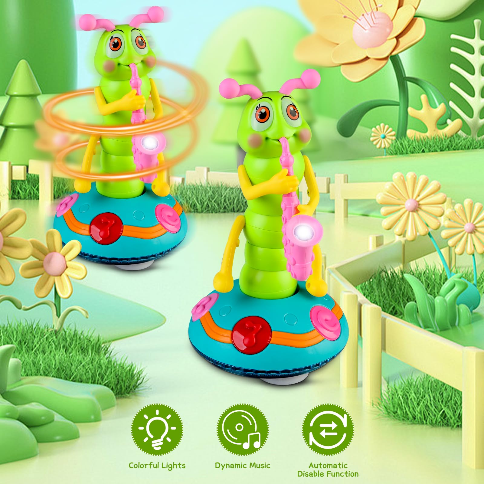 Foto 5 pulgar | Saxofón Eléctrico Musical Caterpillar De Juguete Para Niños De Más De 3 Años - Venta Internacional.