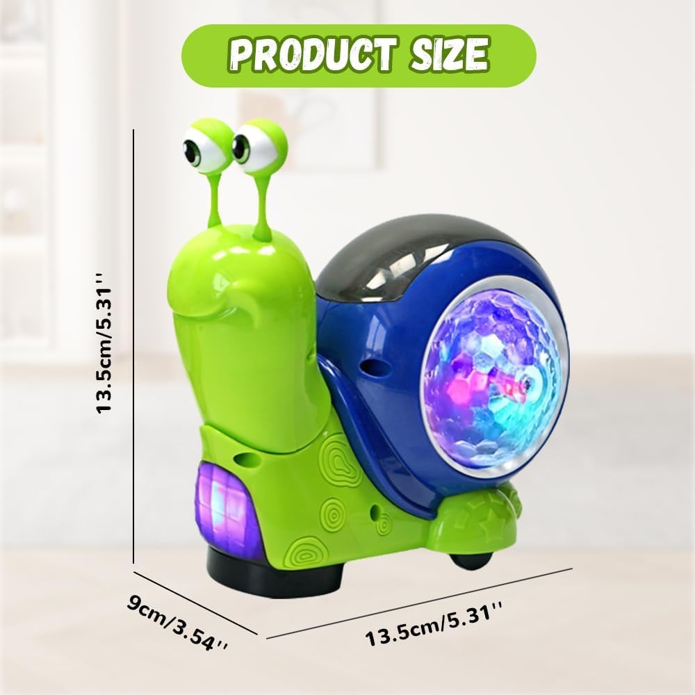 Foto 5 pulgar | Juguete Luminoso Con Forma De Caracol Arrastrándose, Con Luz, Música Para Bebé, Color Verde - Venta Internacional.