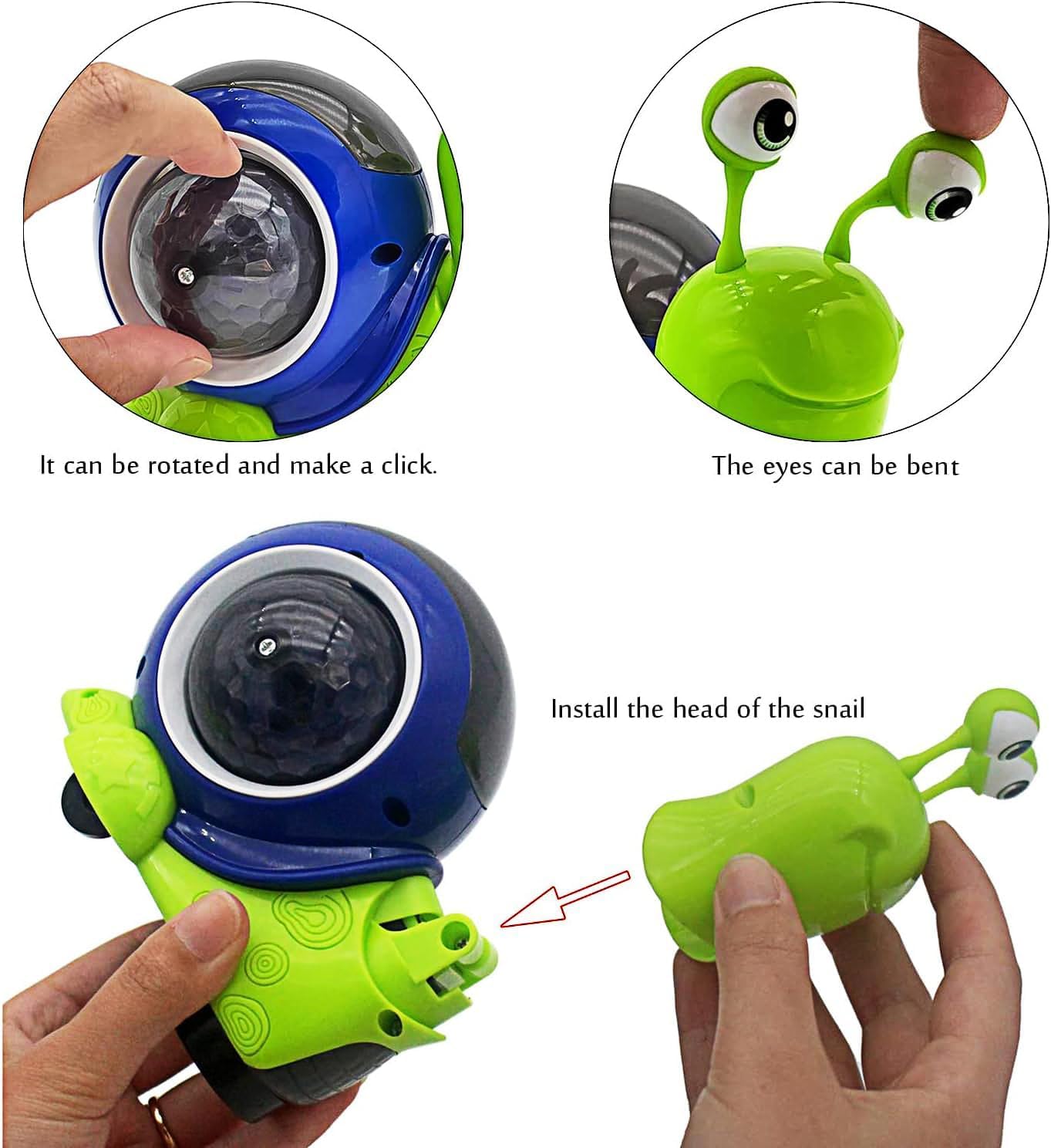 Foto 6 pulgar | Juguete Luminoso Con Forma De Caracol Arrastrándose, Con Luz, Música Para Bebé, Color Verde - Venta Internacional.