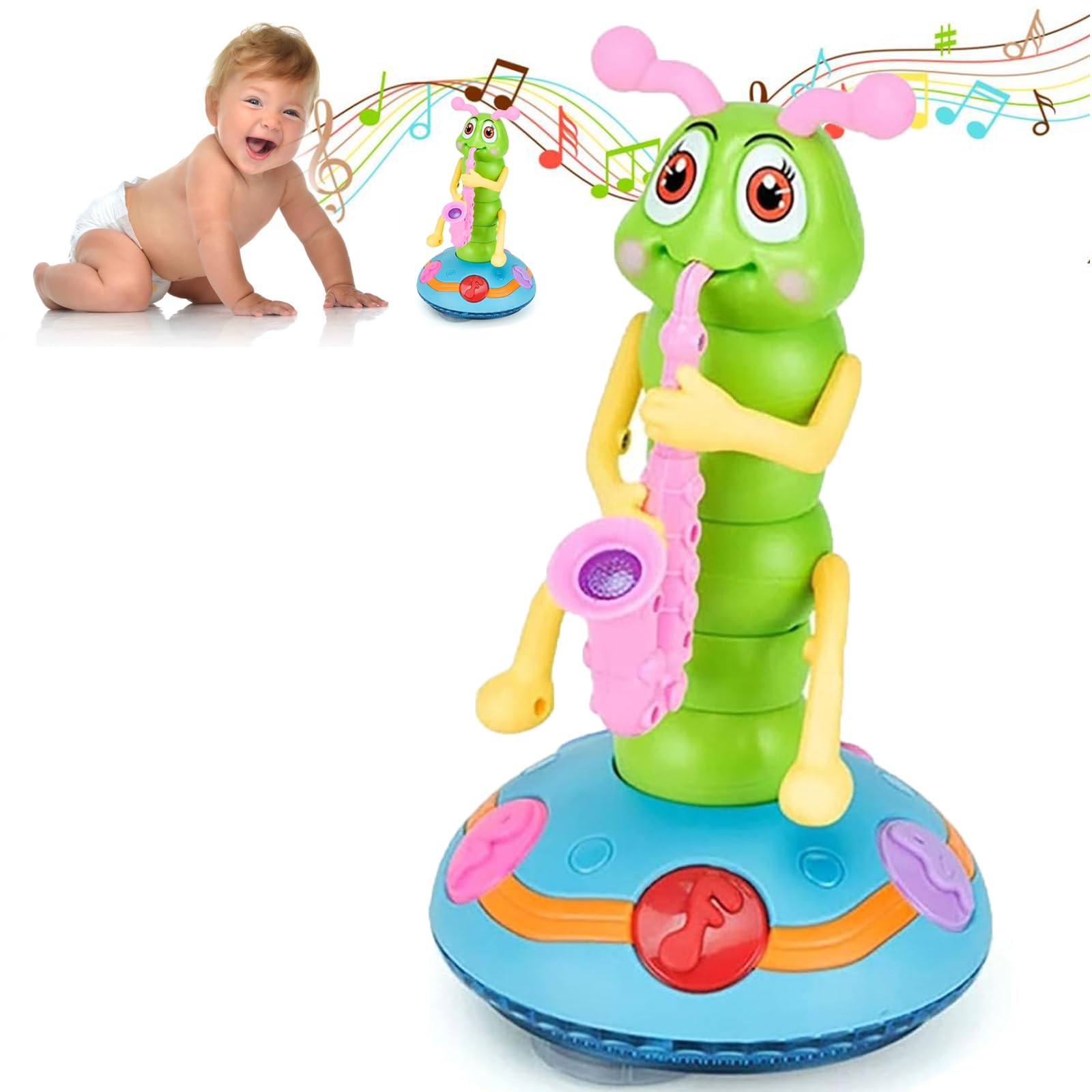 Foto 2 pulgar | Saxofón Eléctrico Musical Caterpillar De Juguete Para Niños De Más De 3 Años - Venta Internacional.