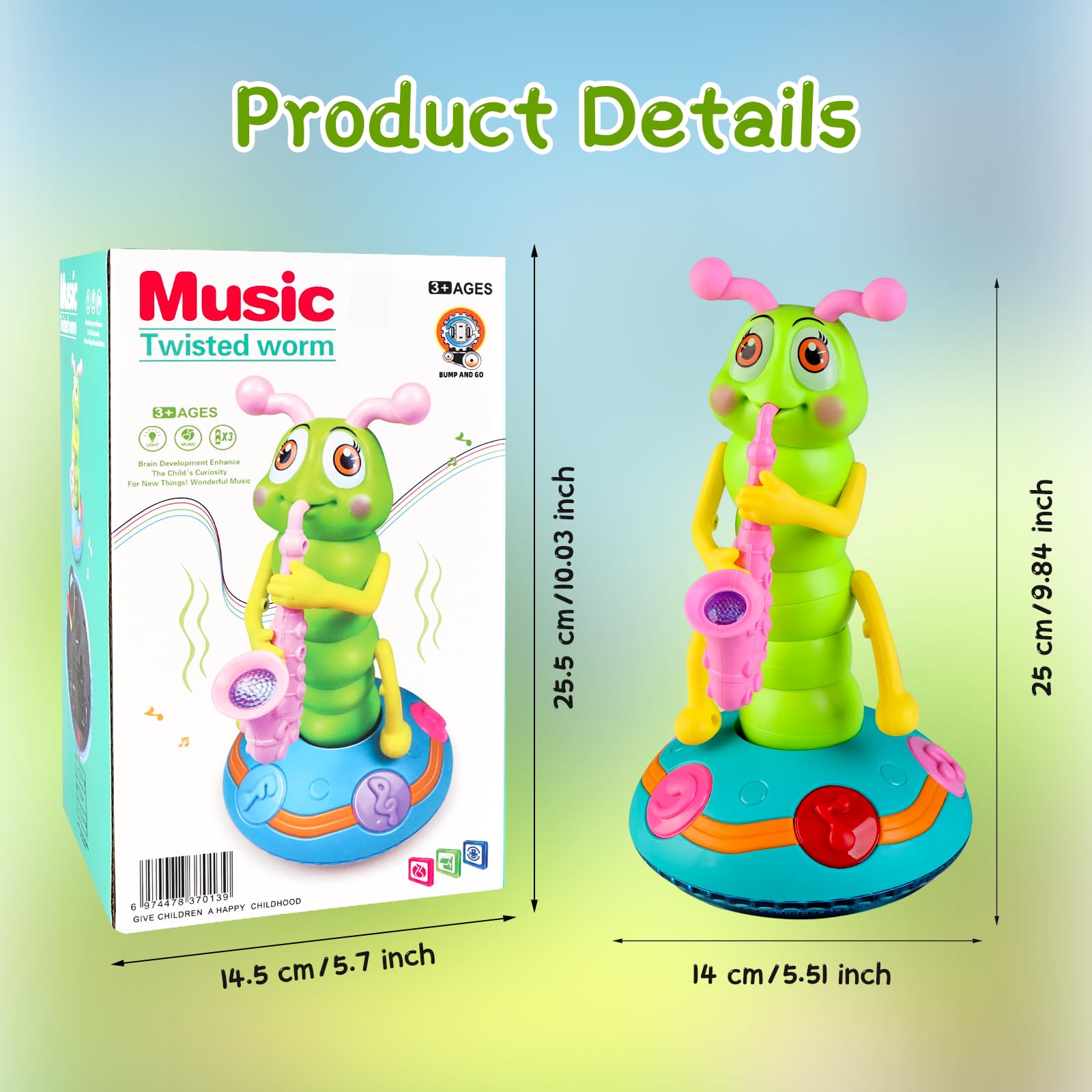 Foto 4 pulgar | Saxofón Eléctrico Musical Caterpillar De Juguete Para Niños De Más De 3 Años - Venta Internacional.