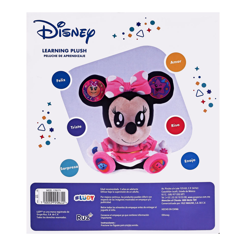 Foto 3 pulgar | Peluche De Aprendizaje Ruz Disney Ludy (minnie Mouse 25 Cm Rosa)
