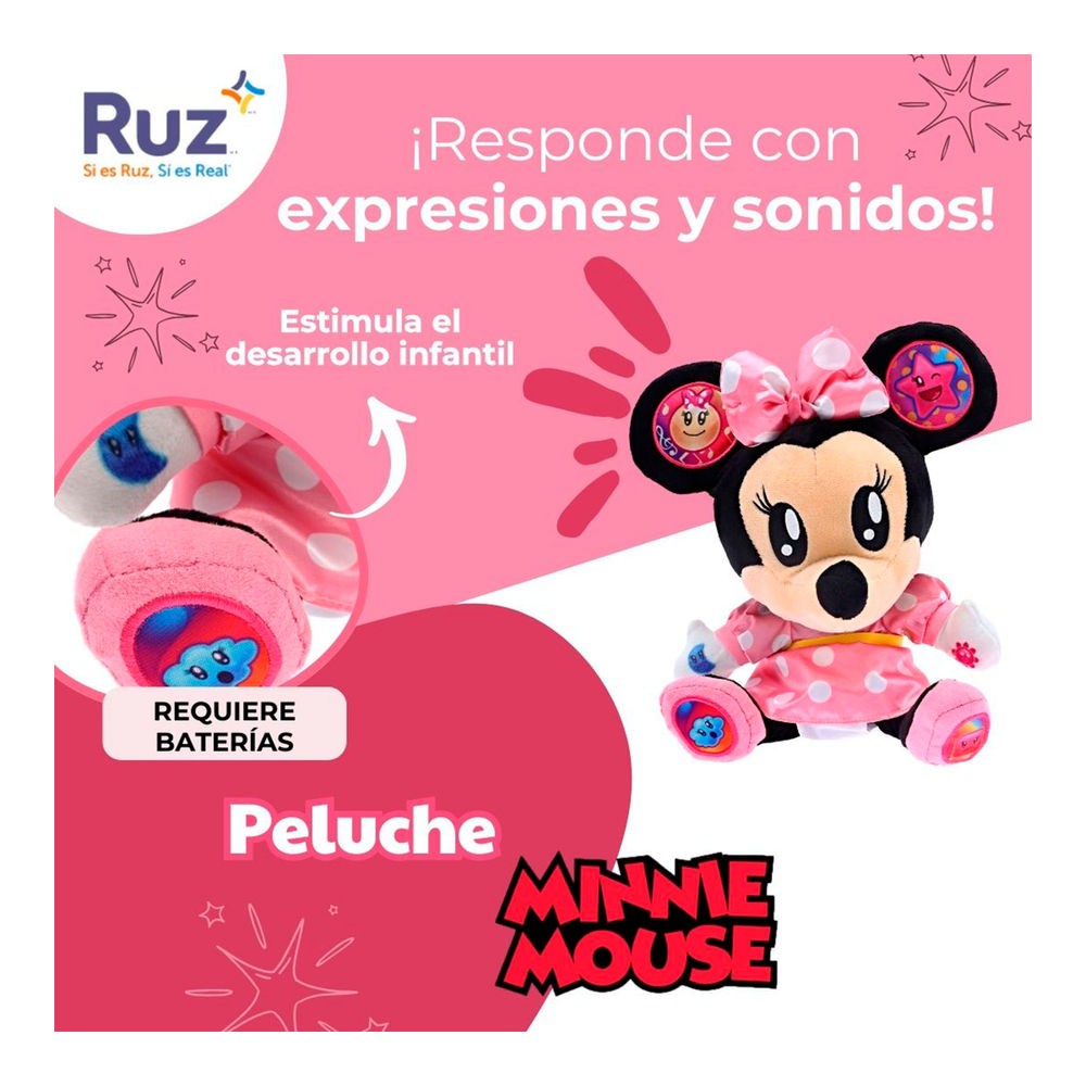 Foto 5 pulgar | Peluche De Aprendizaje Ruz Disney Ludy (minnie Mouse 25 Cm Rosa)