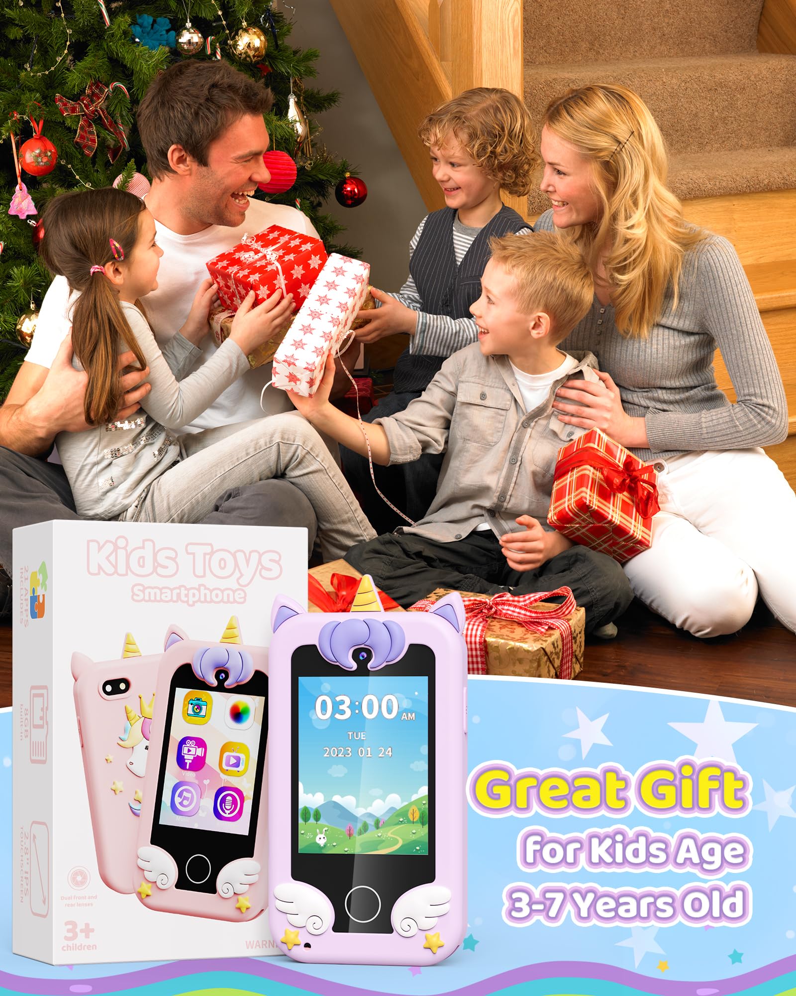 Foto 8 pulgar | Smartphone De Juguete Kikapabi Unicorn Con Cámara De Música Games 3-8y - Venta Internacional.