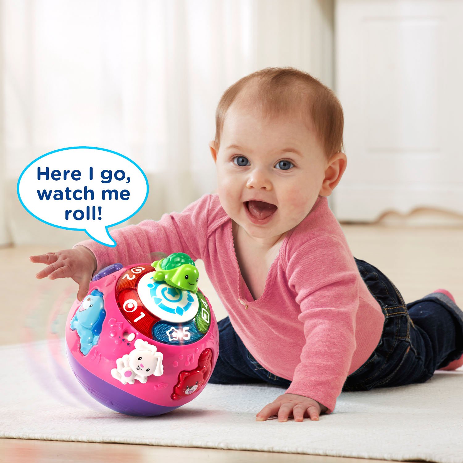 Foto 7 pulgar | Pelota Vtech Wiggle And Crawl Para Niños De 6 A 3 Años, Color Morado, Con Sonido - Venta Internacional.