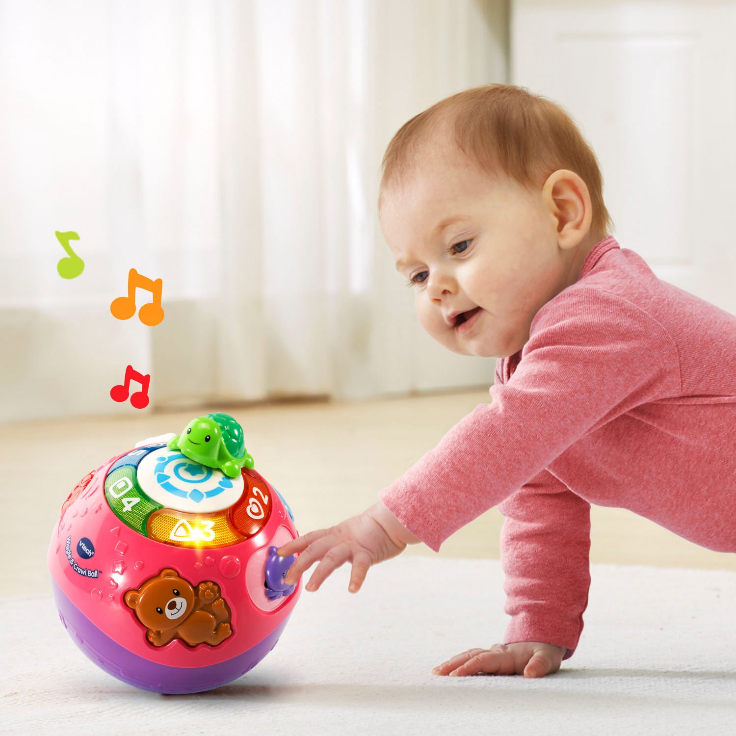 Foto 8 pulgar | Pelota Vtech Wiggle And Crawl Para Niños De 6 A 3 Años, Color Morado, Con Sonido - Venta Internacional.