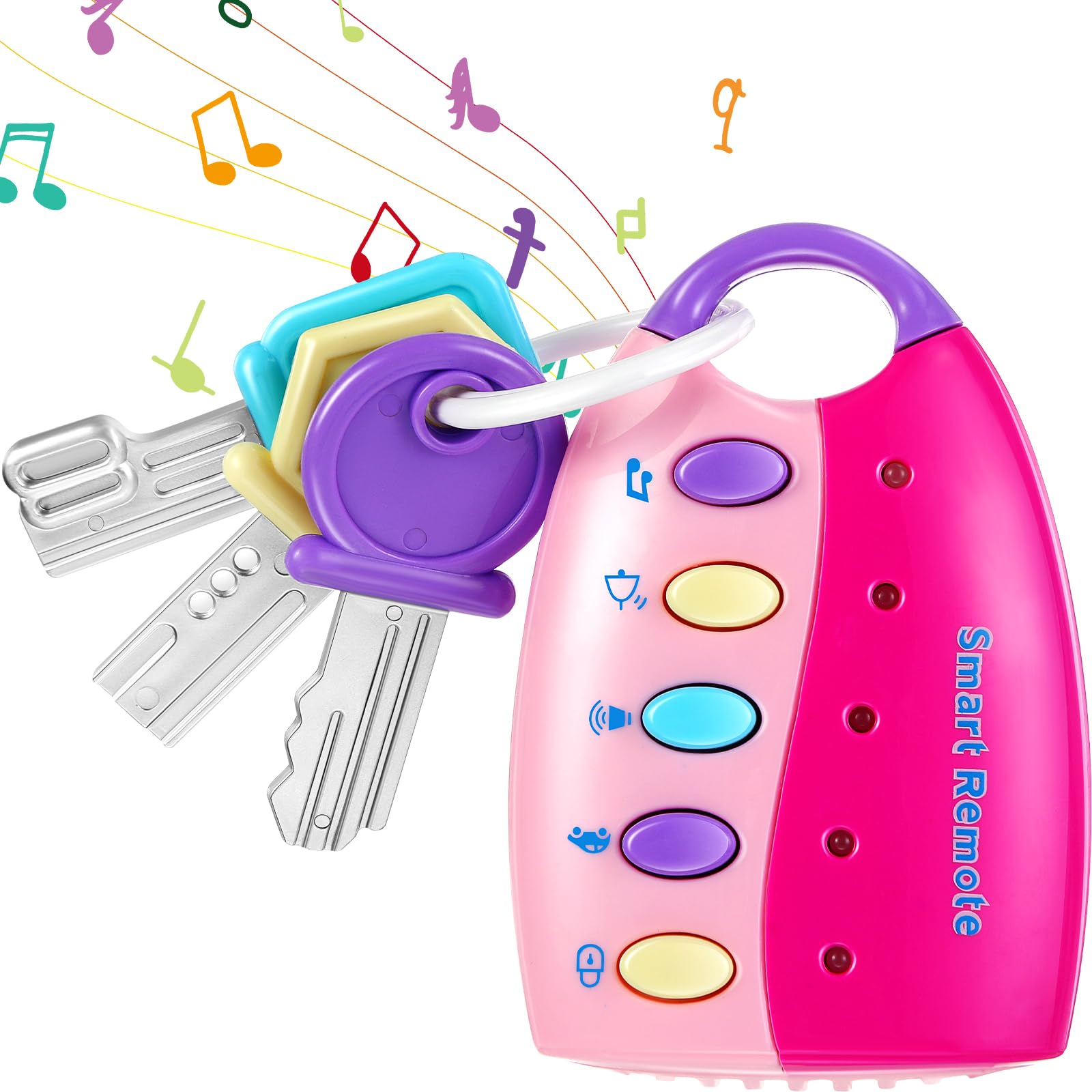 Foto 2 pulgar | Llave De Coche Con Mando A Distancia Musical Inteligente Skylety Para Niños (rosa) - Venta Internacional.