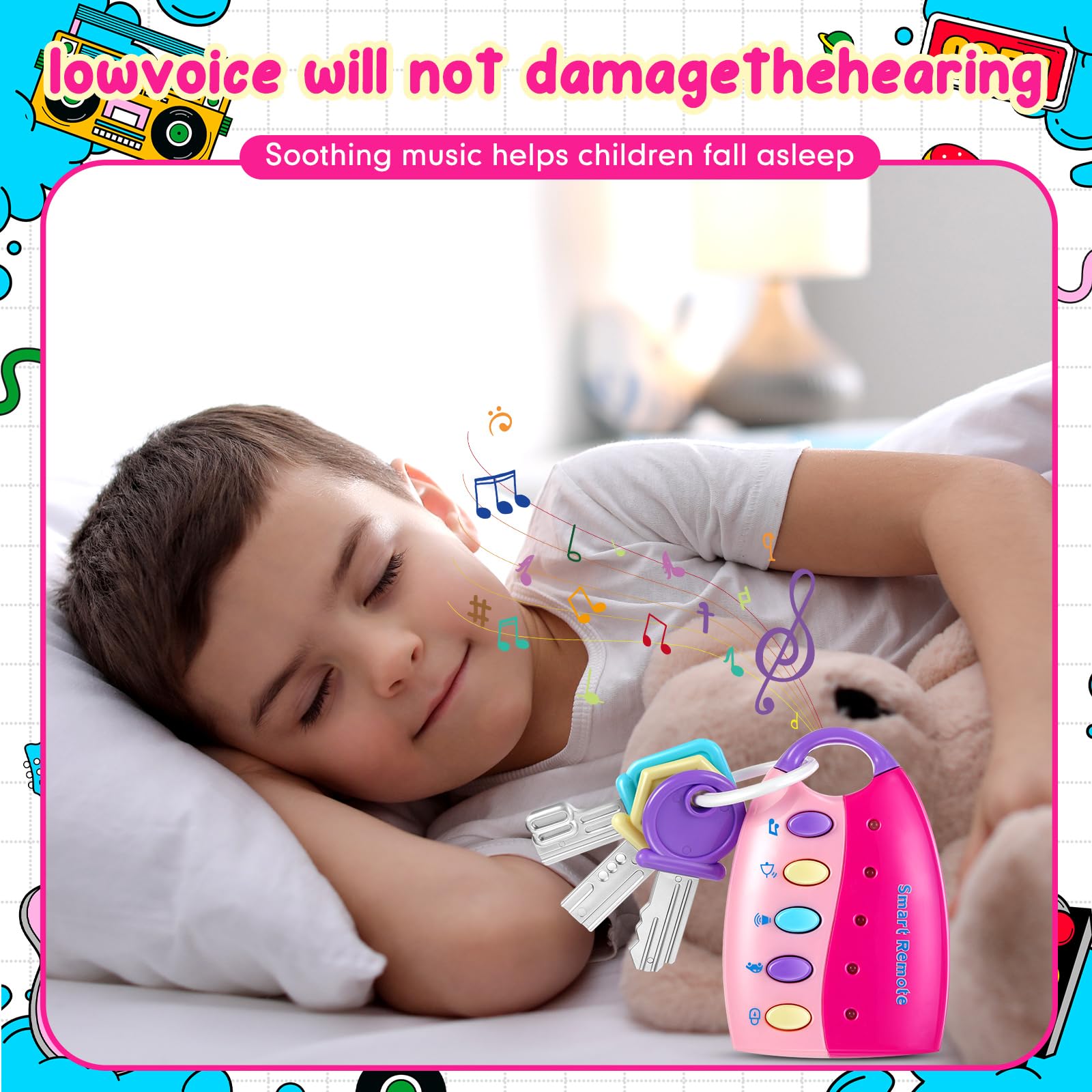 Foto 7 pulgar | Llave De Coche Con Mando A Distancia Musical Inteligente Skylety Para Niños (rosa) - Venta Internacional.