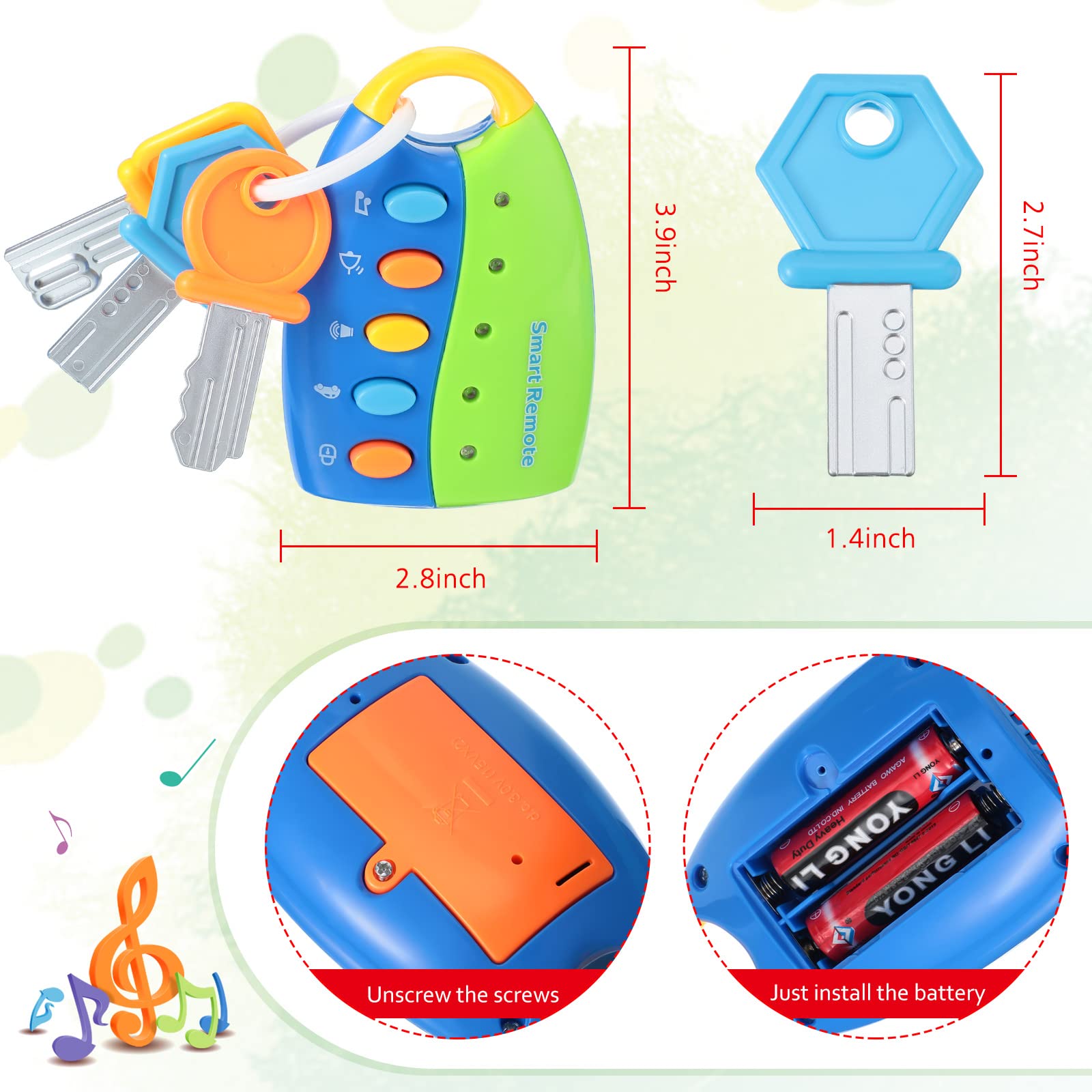 Foto 4 pulgar | Llave De Coche Con Mando A Distancia Musical Inteligente Skylety Para Niños (azul) - Venta Internacional.