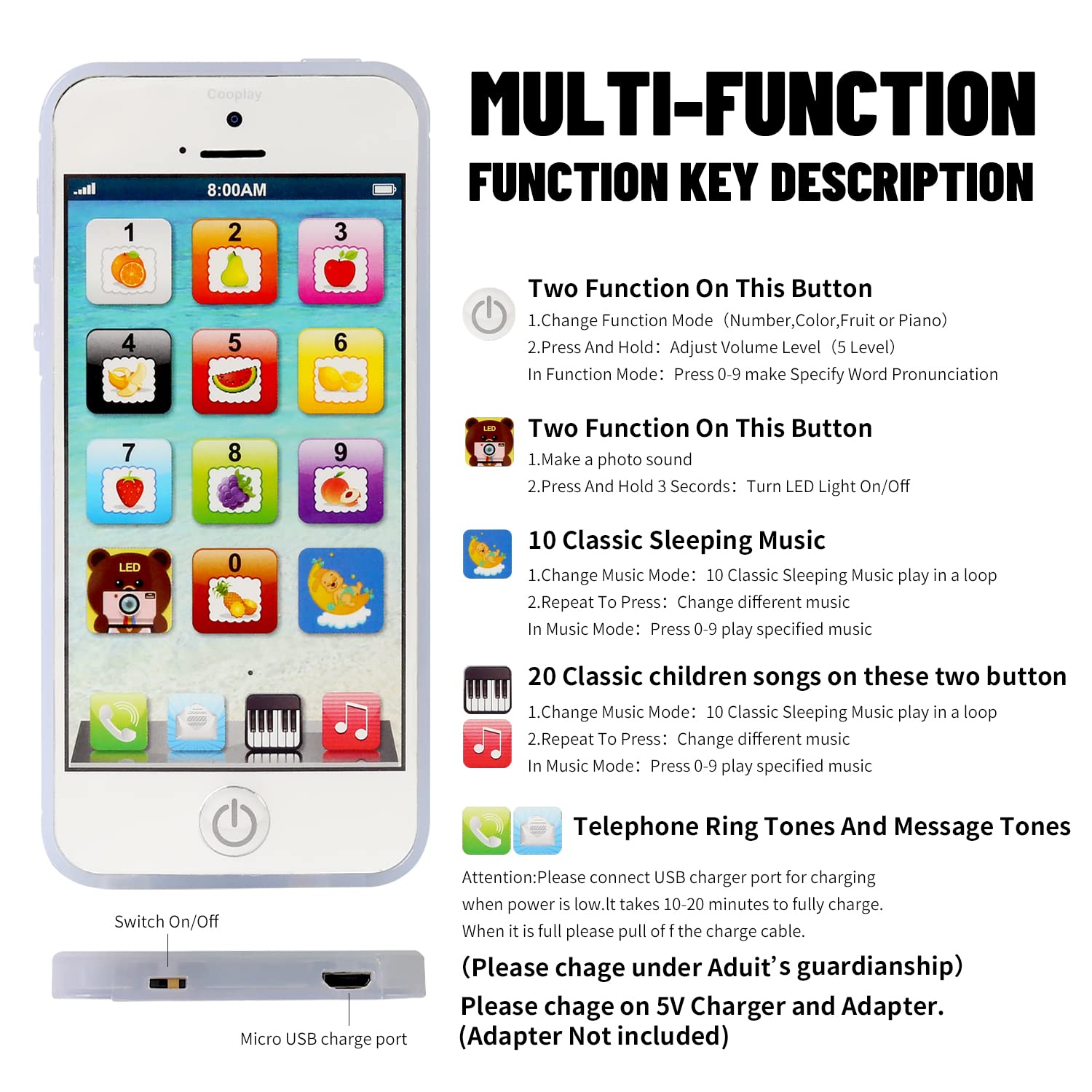 Foto 3 pulgar | Teléfono Inteligente de Juguete Learning para Bebés - Venta Internacional