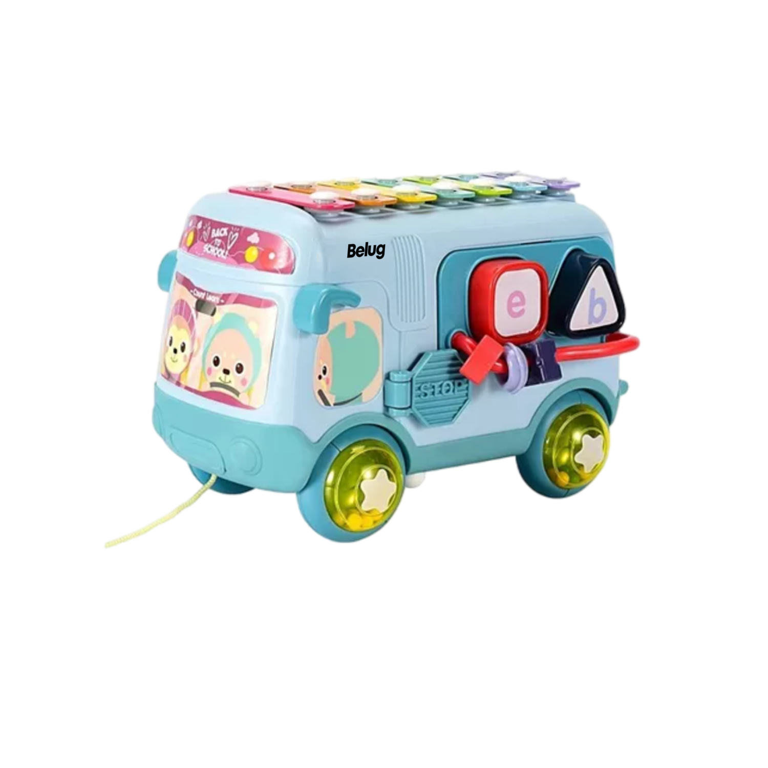 Foto 1 | Autobus Rompecabezas Xilofono Juguete Interactivo Para Bebe Belug Azul