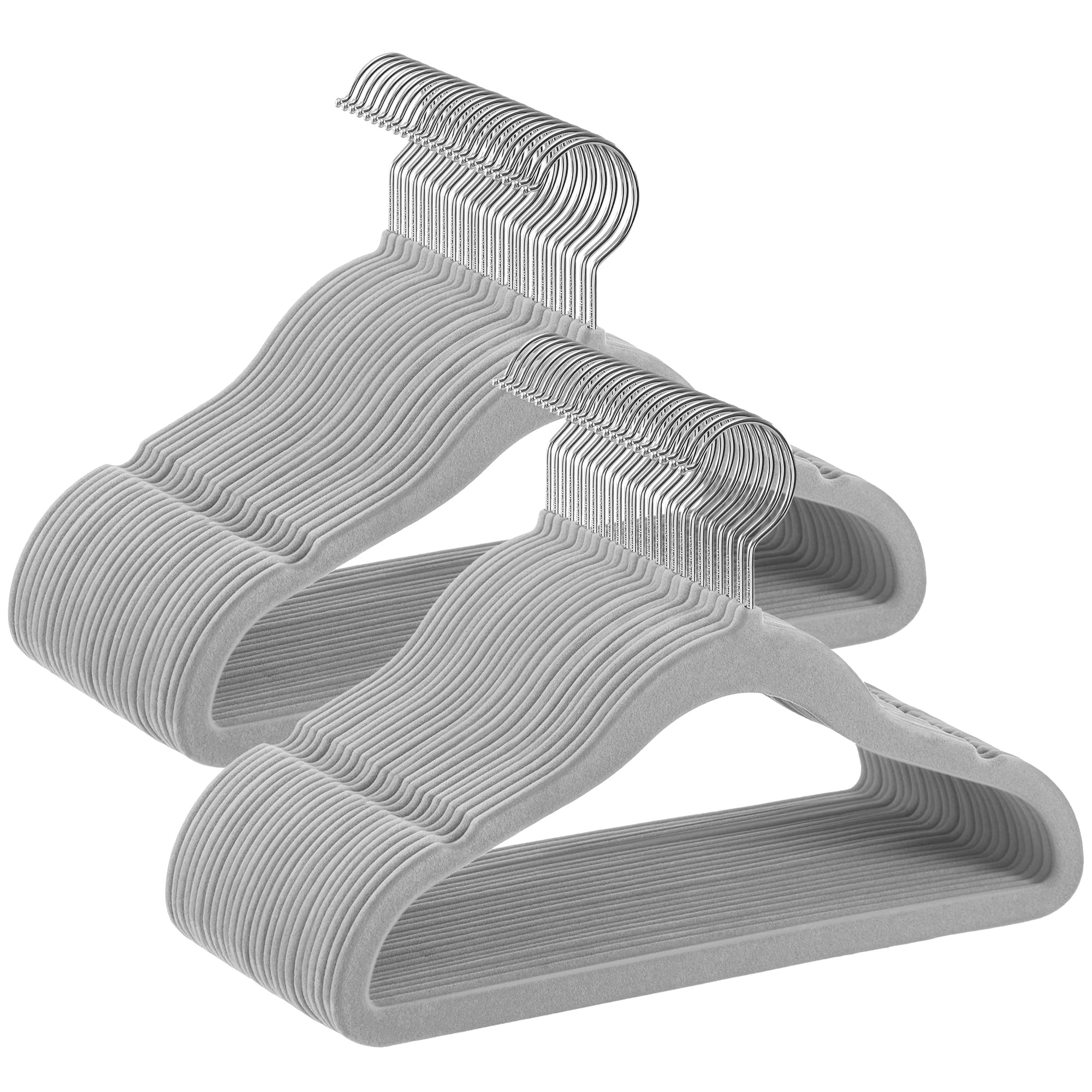 Juego De 50 Perchas De Terciopelo Para Niños Songmics, Color Gris