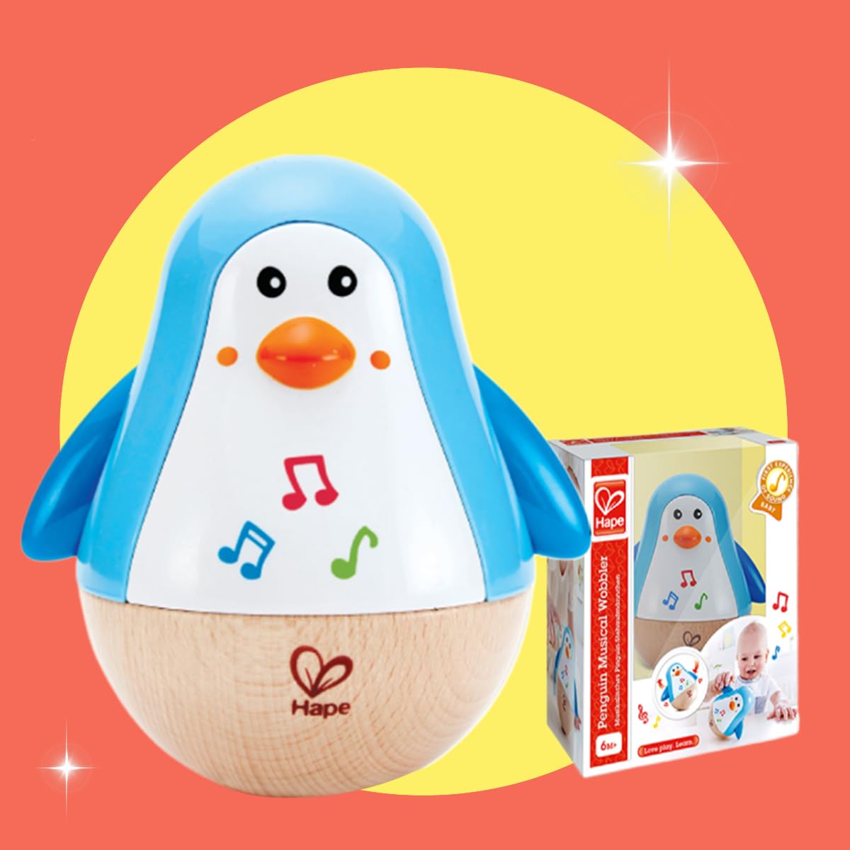Foto 3 pulgar | Roly Poly Toy Pingüino Musical Wobbler Para Niños A Partir De 6 Meses - Venta Internacional.