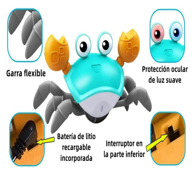Foto 3 | Xtellar Interactivo Juguete Educativo Cangrejo Con Música Y Sensor Para Bebés