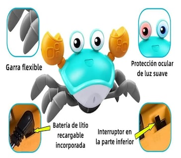 Foto 3 | Xtellar Interactivo Juguete Educativo Cangrejo Con Música Y Sensor Para Bebés