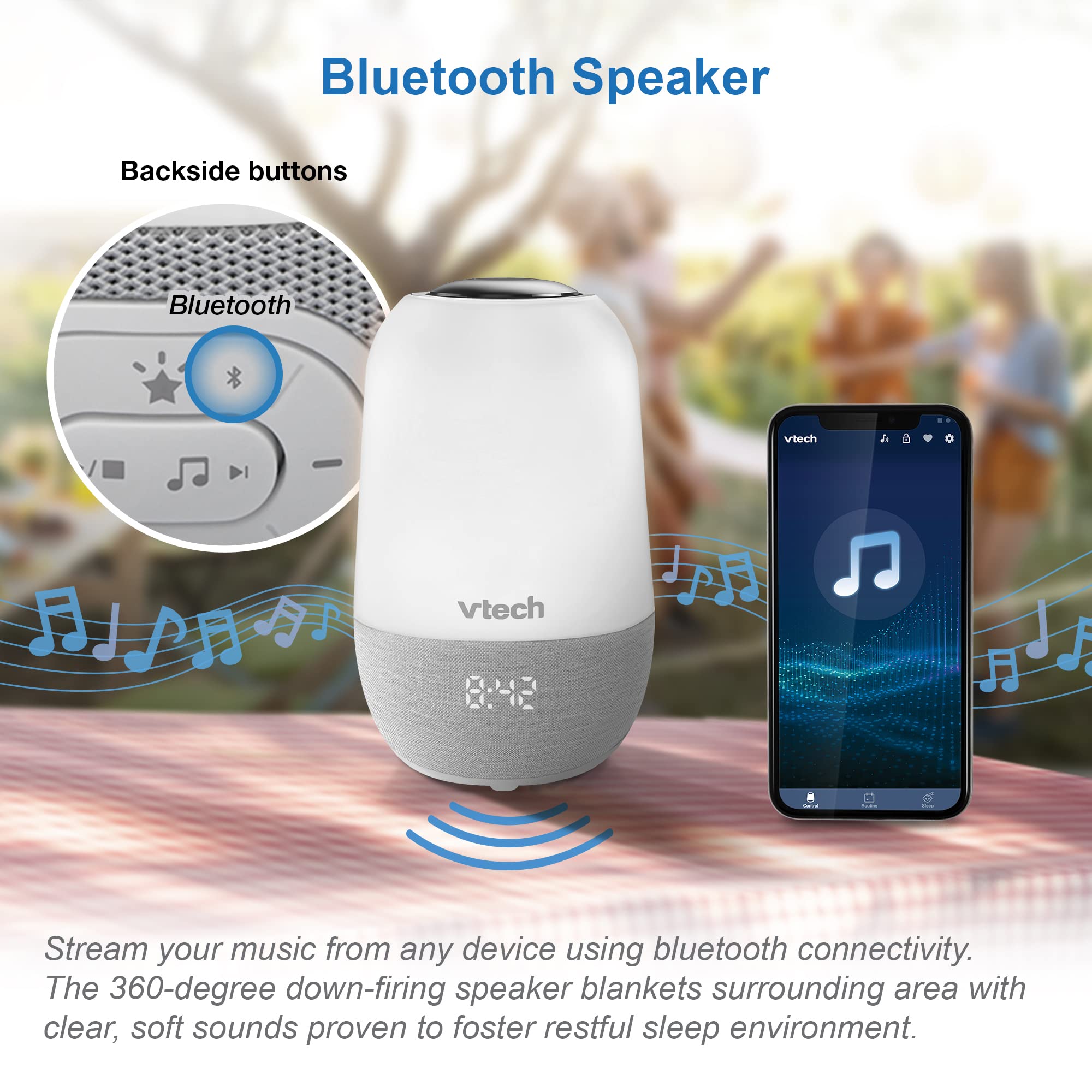 Foto 5 pulgar | Soothing Sleep Trainer Vtech Bc8313 V-hush Con Altavoz Bluetooth - Venta Internacional.