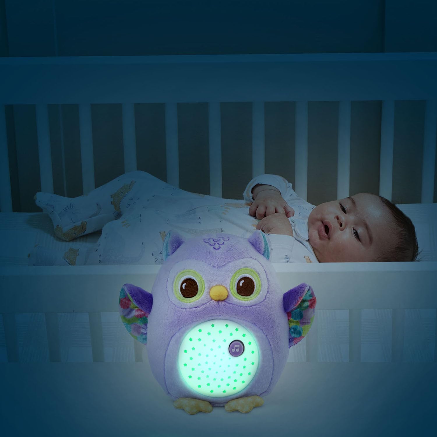 Foto 5 pulgar | Sleep Soother Vtech Baby Glow Little Owl Con Sensor De Llanto, Color Morado - Venta Internacional.