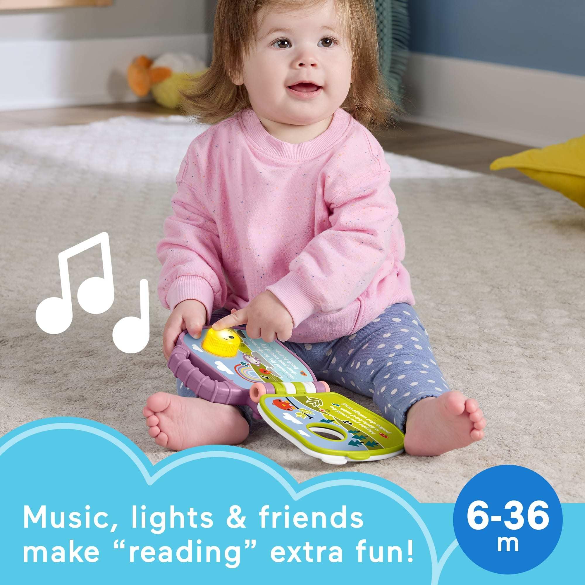 Foto 3 pulgar | Libro De Cuentos Musical Toy Fisher-price Baby Monkey, Morado, 6+m - Venta Internacional.