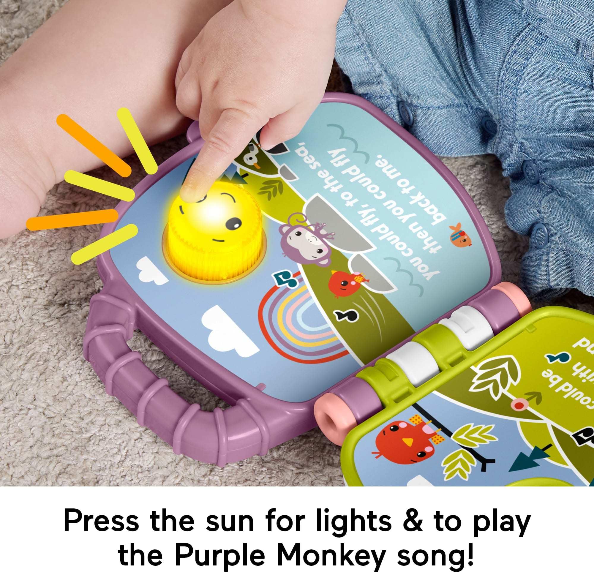 Foto 4 pulgar | Libro De Cuentos Musical Toy Fisher-price Baby Monkey, Morado, 6+m - Venta Internacional.