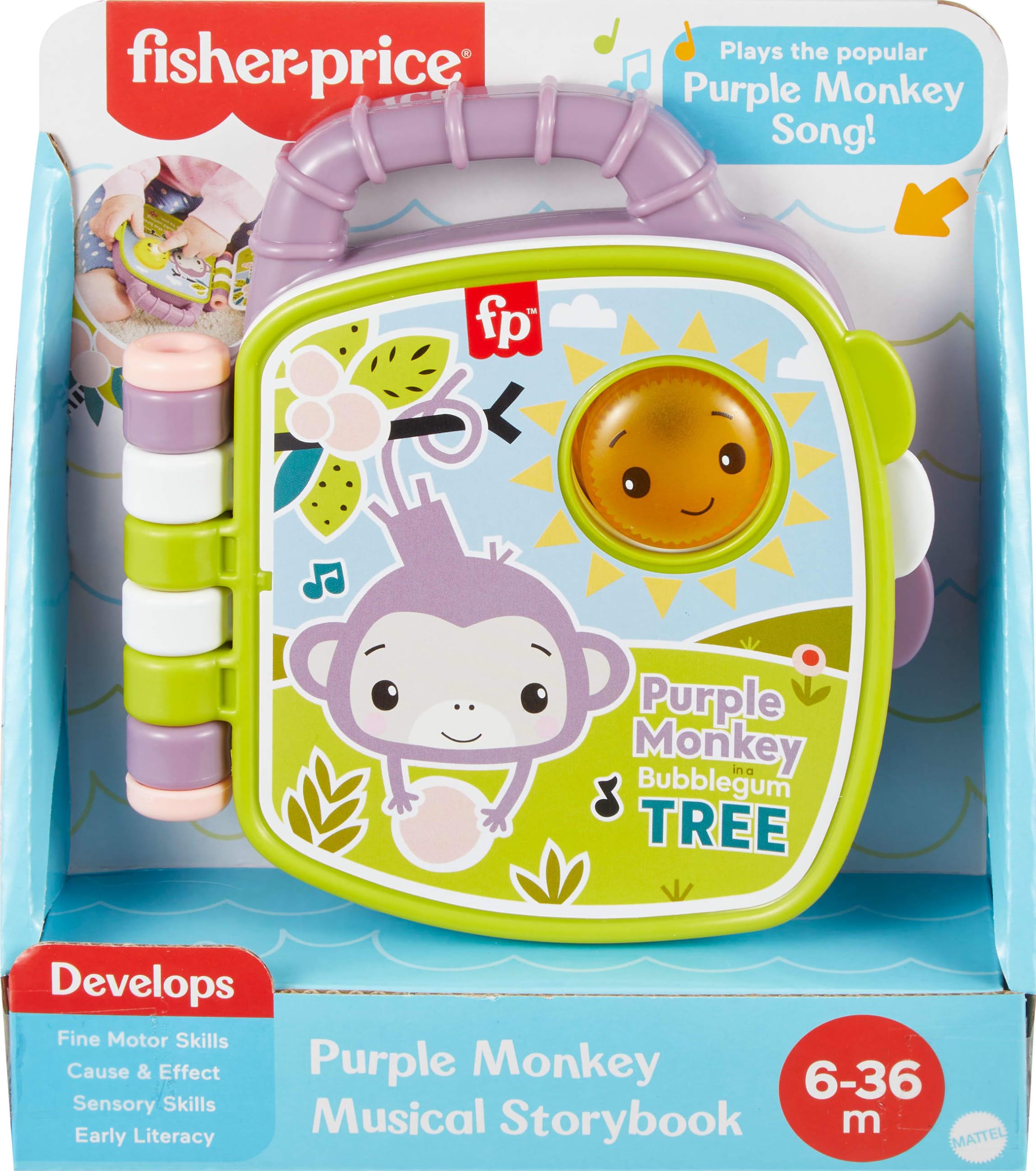 Foto 7 pulgar | Libro De Cuentos Musical Toy Fisher-price Baby Monkey, Morado, 6+m - Venta Internacional.