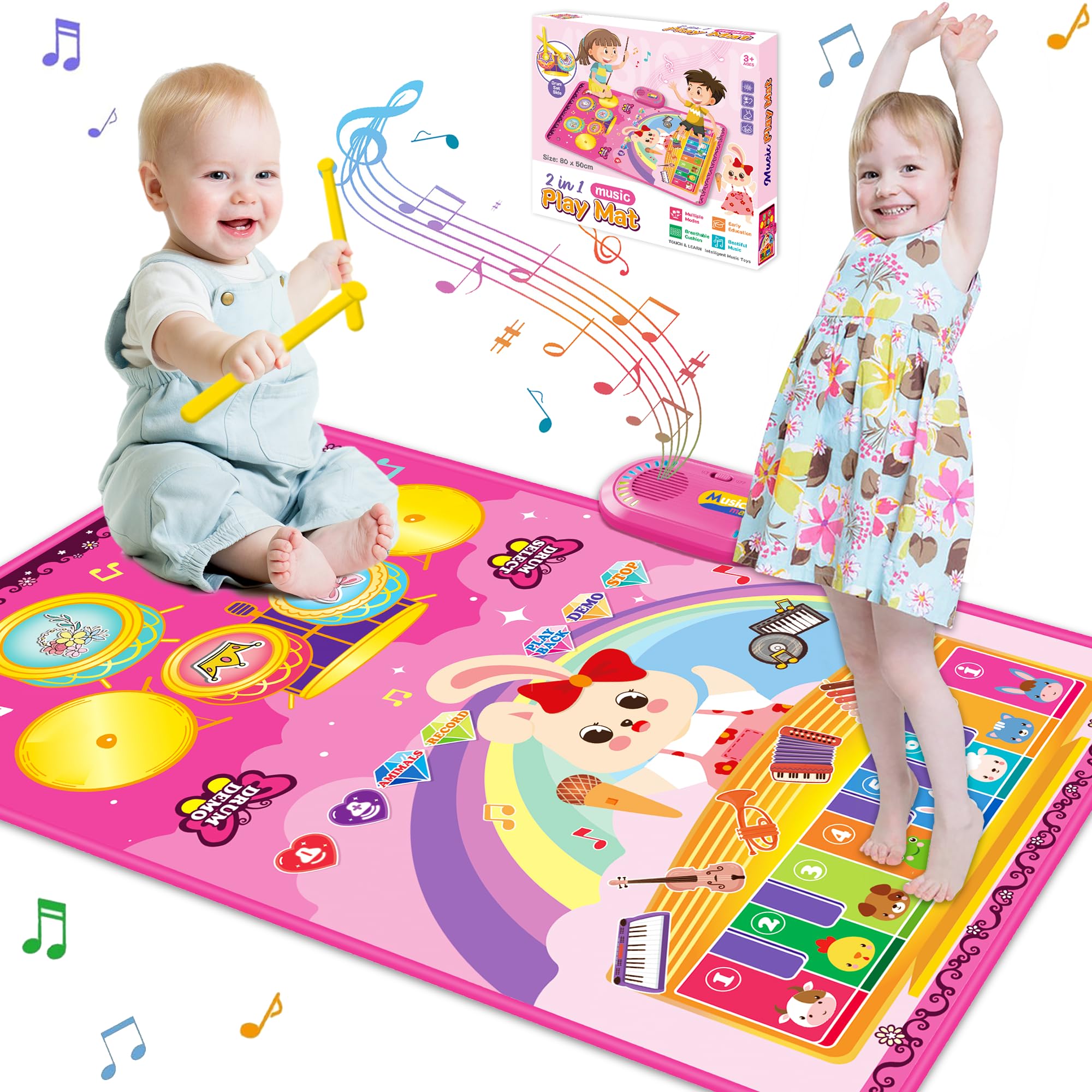 Mat Musical Mat Richgv 3 En 1 Para Piano, 12 A 18 Meses - Venta Internacional.