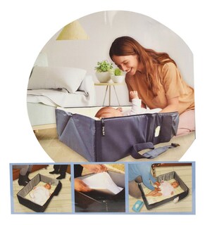 Foto 2 | Cunita Plegable Y Portatil Azul Marino Baby Mink