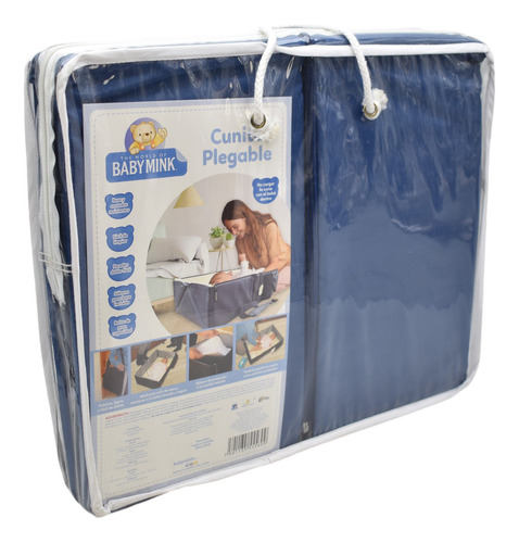 Foto 4 pulgar | Cunita Plegable Y Portatil Azul Marino Baby Mink