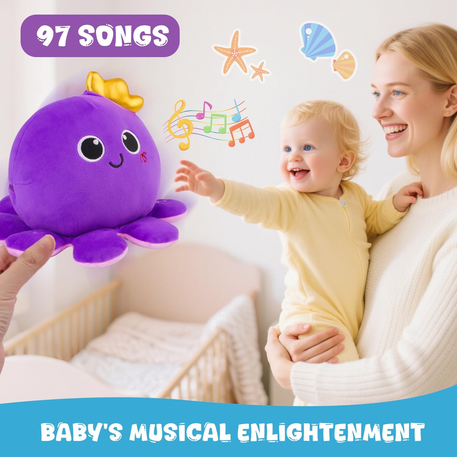 Foto 6 | Nicknack De Juguete Interactivo Octopus Baby Crawling Con 97 Melodías - Venta Internacional.