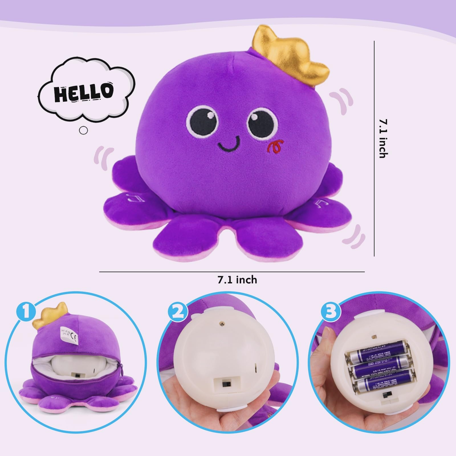 Foto 8 pulgar | Nicknack De Juguete Interactivo Octopus Baby Crawling Con 97 Melodías - Venta Internacional.