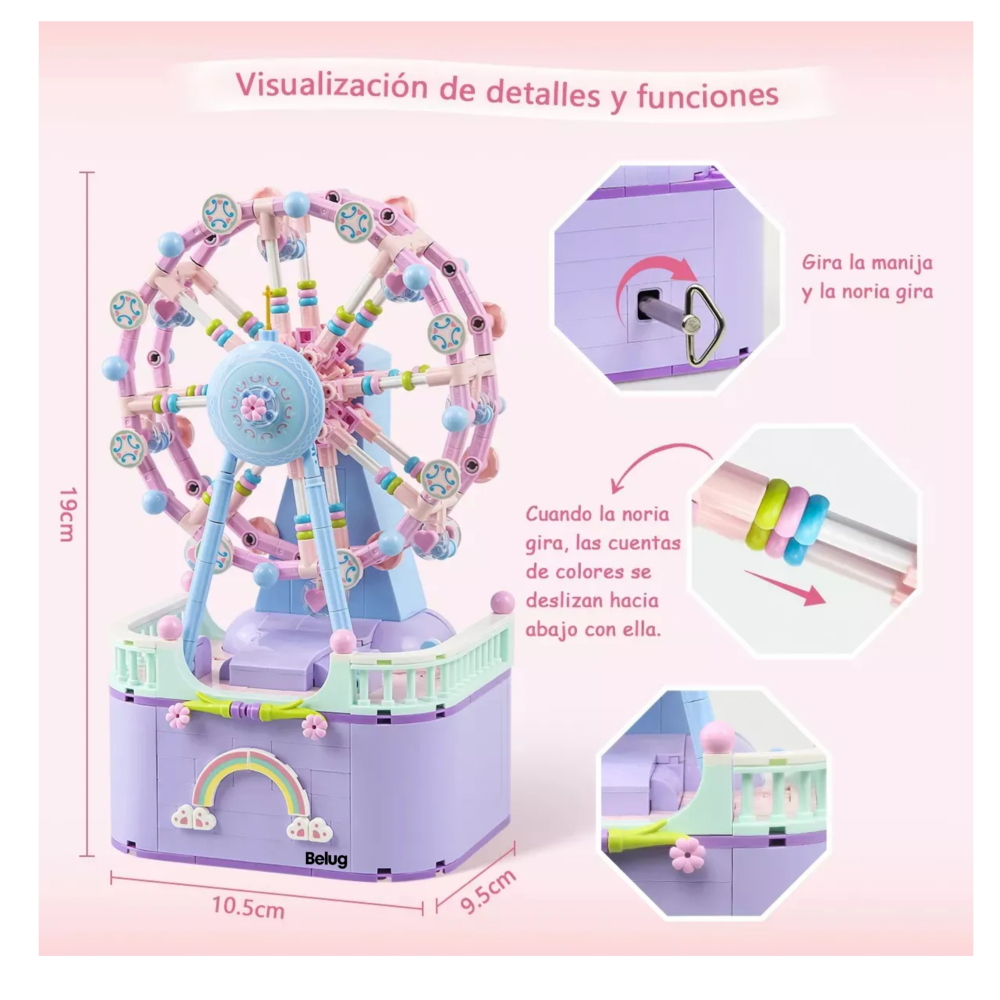 Foto 5 pulgar | Bloques Construcción Rueda De La Fortuna 710pz Belug  Morado