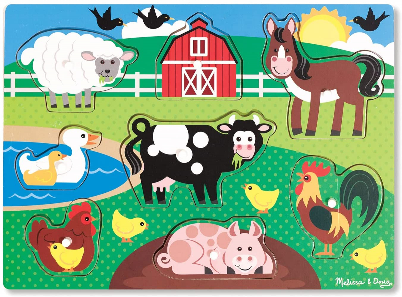 Foto 2 | Rompecabezas De Madera Melissa & Doug Farm (8 Piezas) - Venta Internacional.