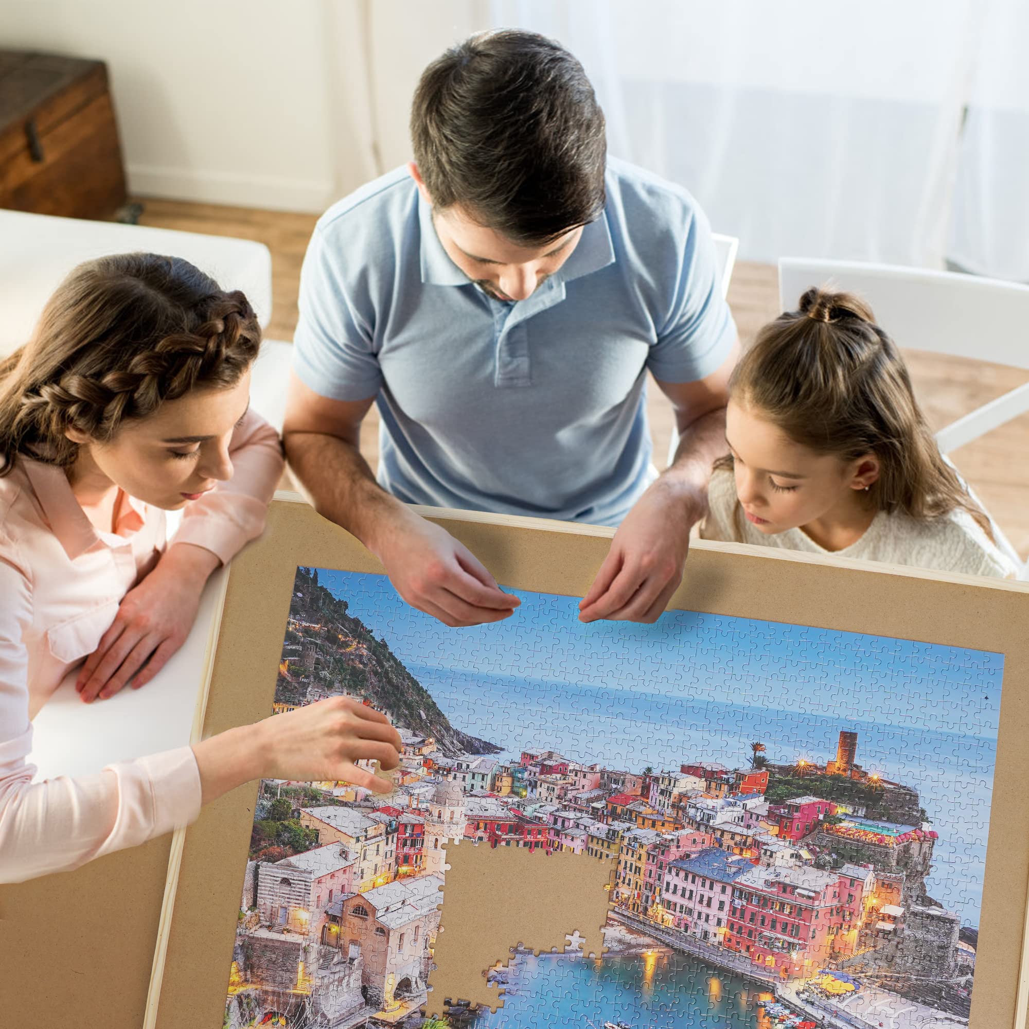 Foto 3 pulgar | Tabla De Rompecabezas Wood City De 1000 Piezas Con Cajones De 30 X 22 Pulgadas Para Niños Y Adultos - Venta Internaci