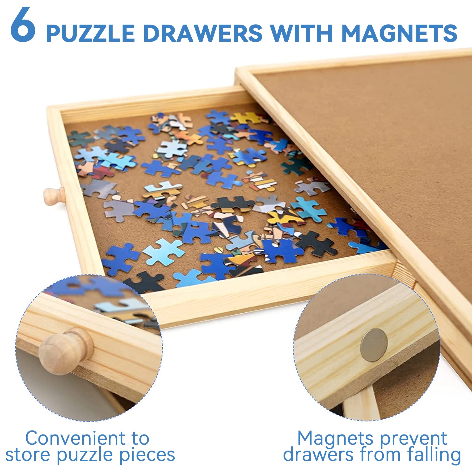 Foto 8 pulgar | Tabla De Rompecabezas Wood City De 1000 Piezas Con Cajones De 30 X 22 Pulgadas Para Niños Y Adultos - Venta Internaci