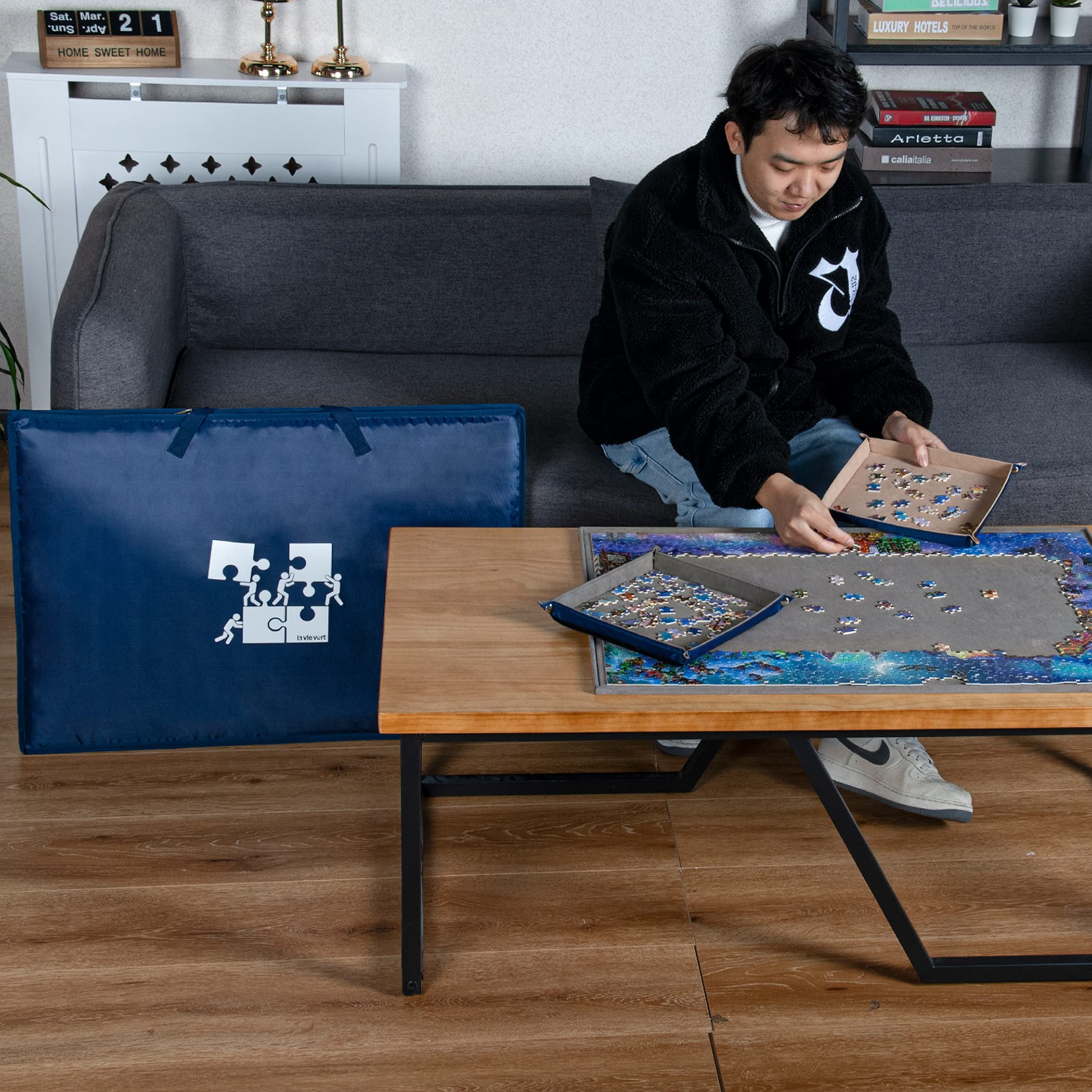 Foto 6 | Tabla De Rompecabezas Lavievert De 1000 Piezas Con Bolsa De Almacenamiento - Venta Internacional.